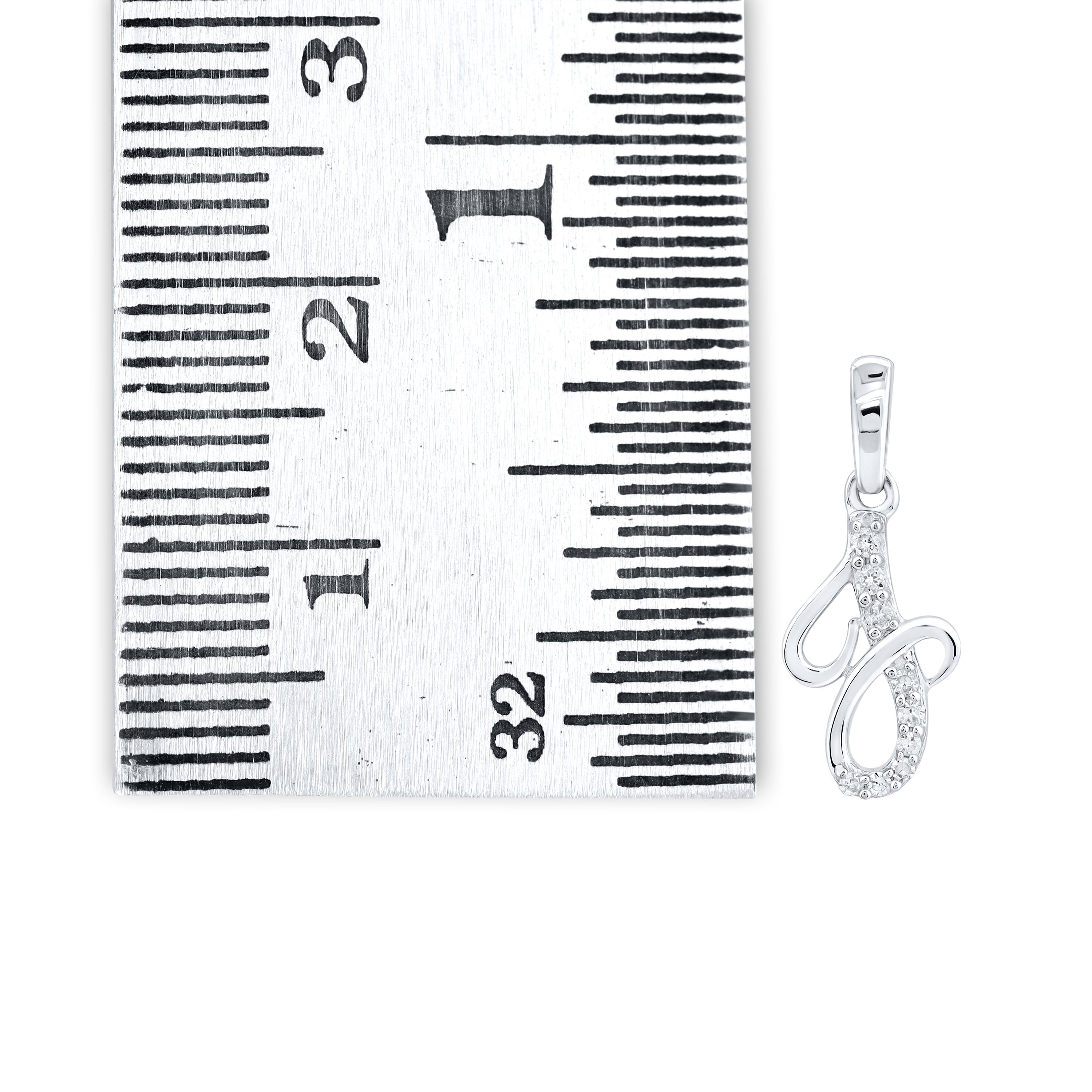10KT WHITE GOLD 0.04 CTW NATURAL DIAMOND INITIAL J