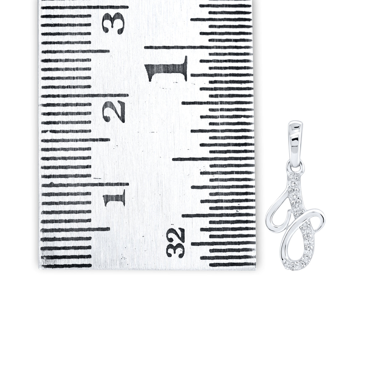 10KT WHITE GOLD 0.04 CTW NATURAL DIAMOND INITIAL J