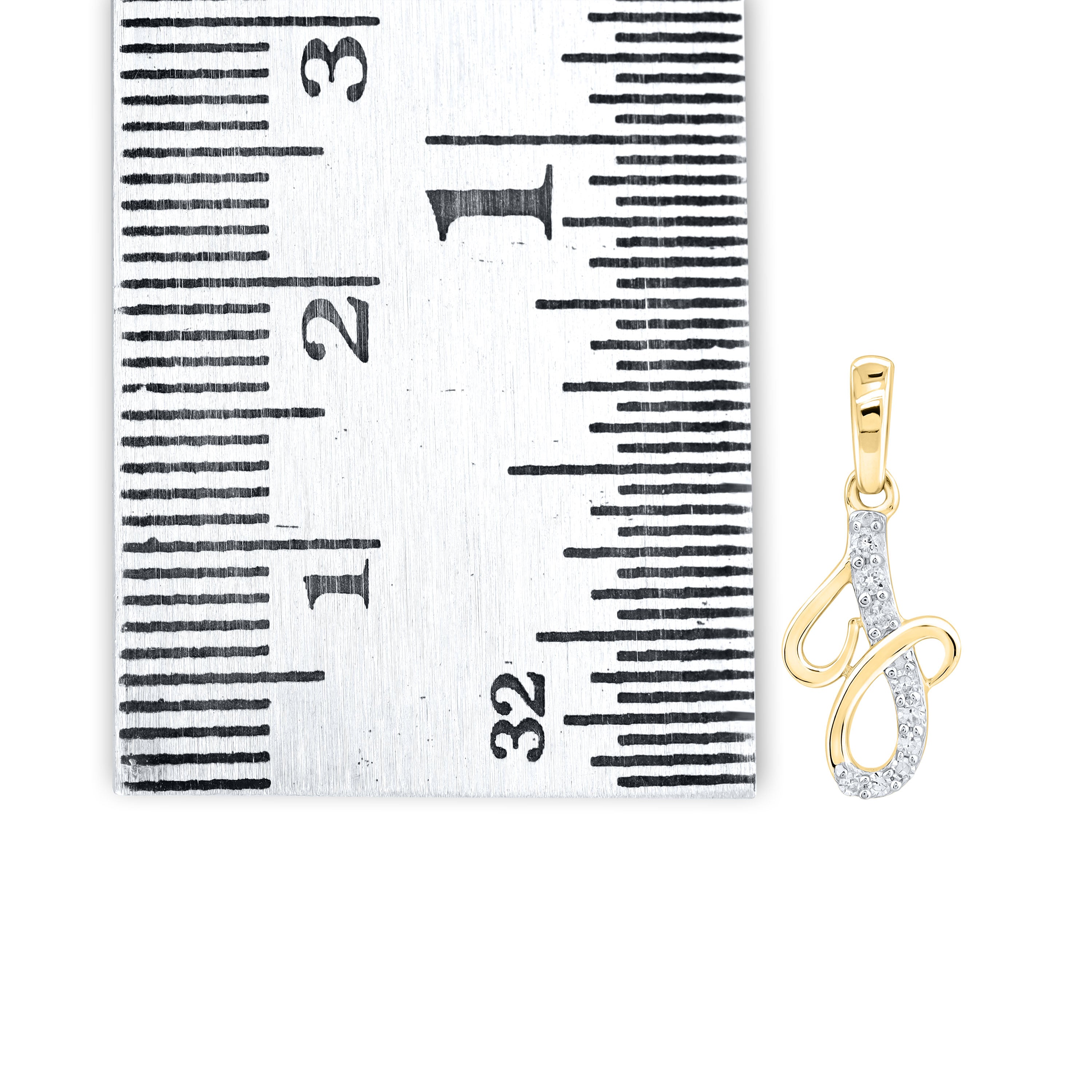 10KT YELLOW GOLD 0.04 CTW NATURAL DIAMOND INITIAL J