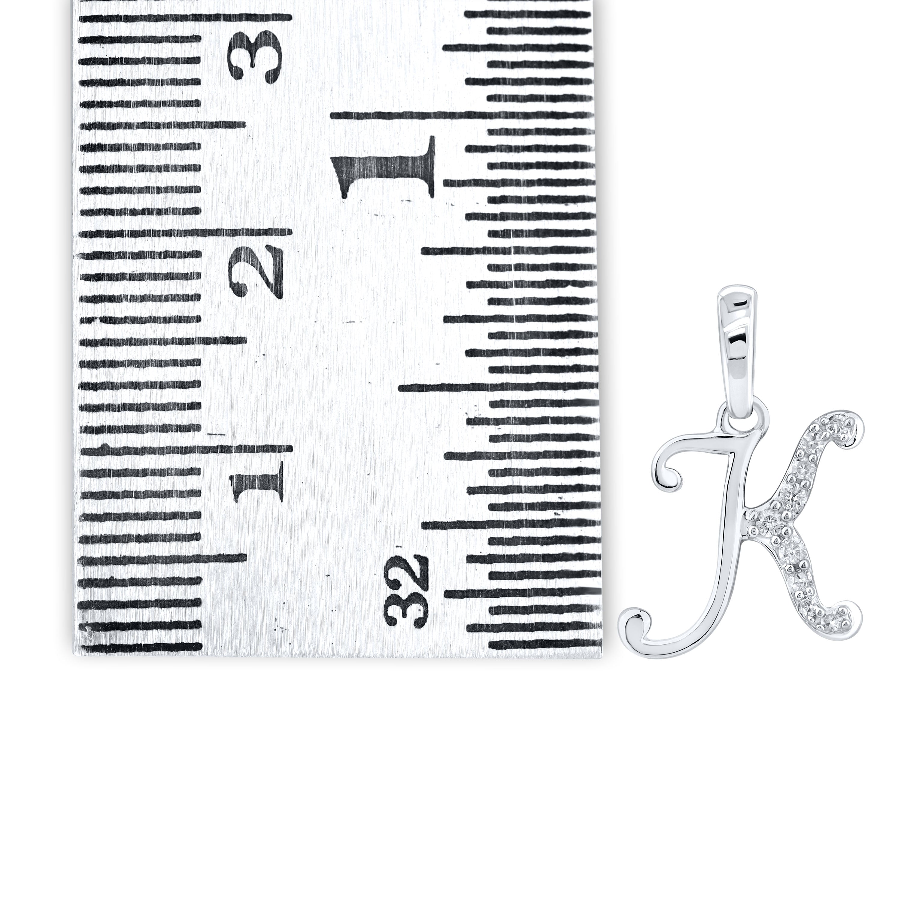 10KT WHITE GOLD 0.04 CTW NATURAL DIAMOND INITIAL K