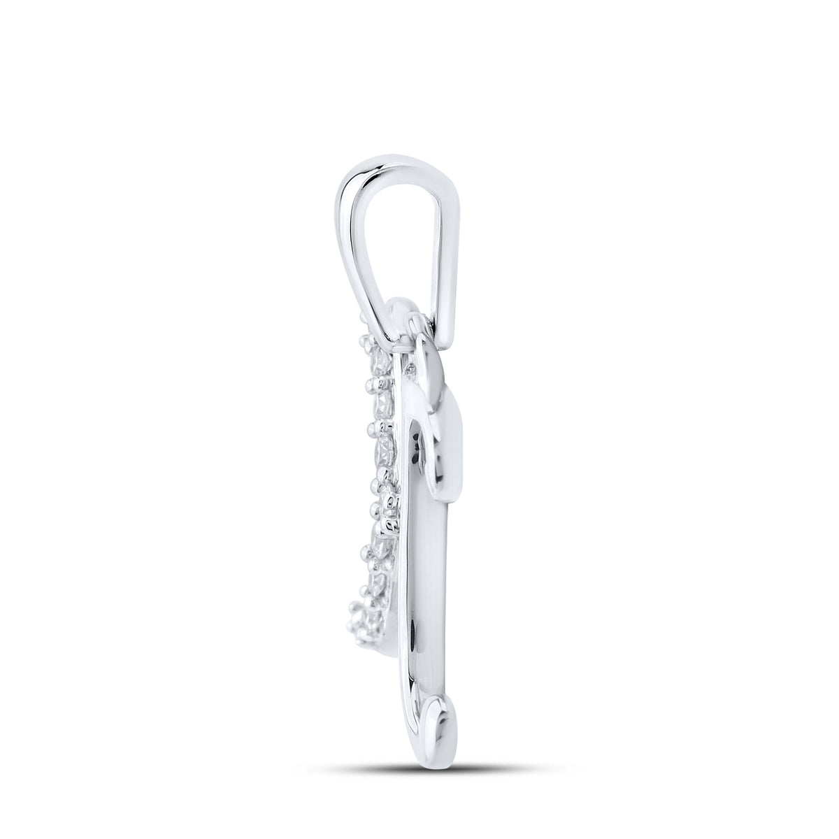 10KT WHITE GOLD 0.04 CTW NATURAL DIAMOND INITIAL K