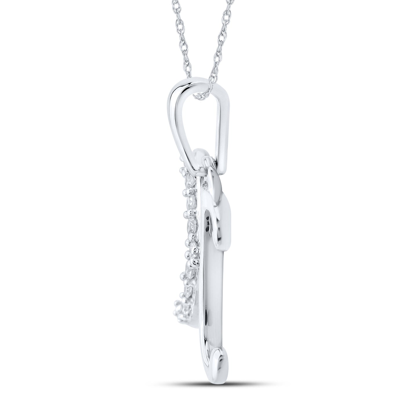 10KT WHITE GOLD 0.04 CTW NATURAL DIAMOND INITIAL K