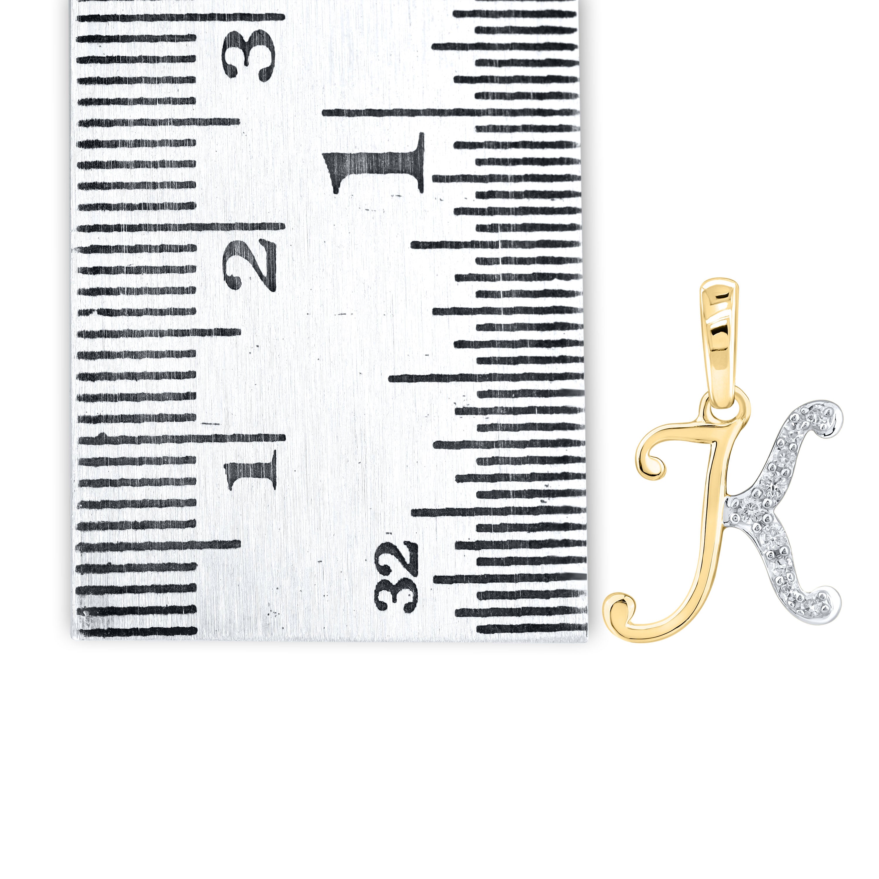 10KT YELLOW GOLD 0.04 CTW NATURAL DIAMOND INITIAL K