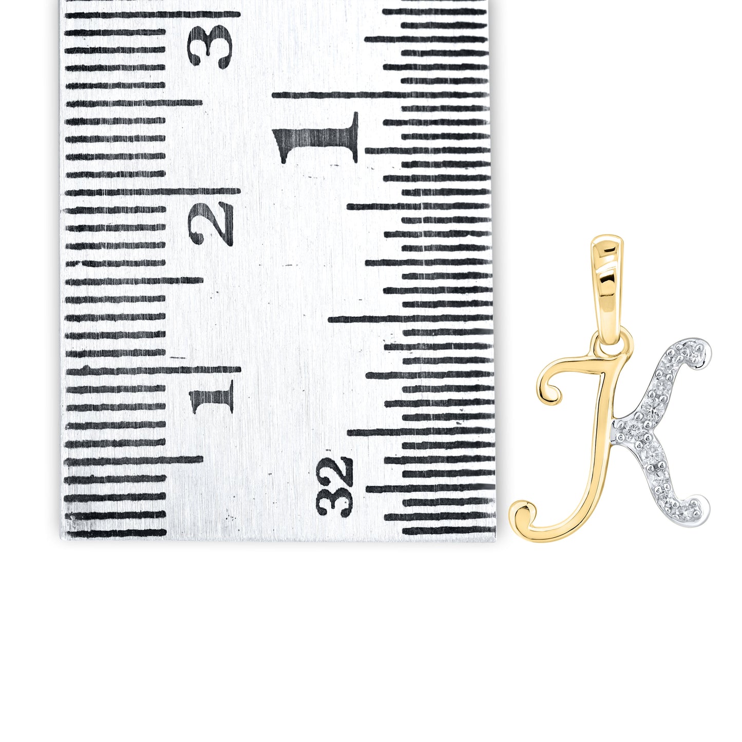 10KT YELLOW GOLD 0.04 CTW NATURAL DIAMOND INITIAL K