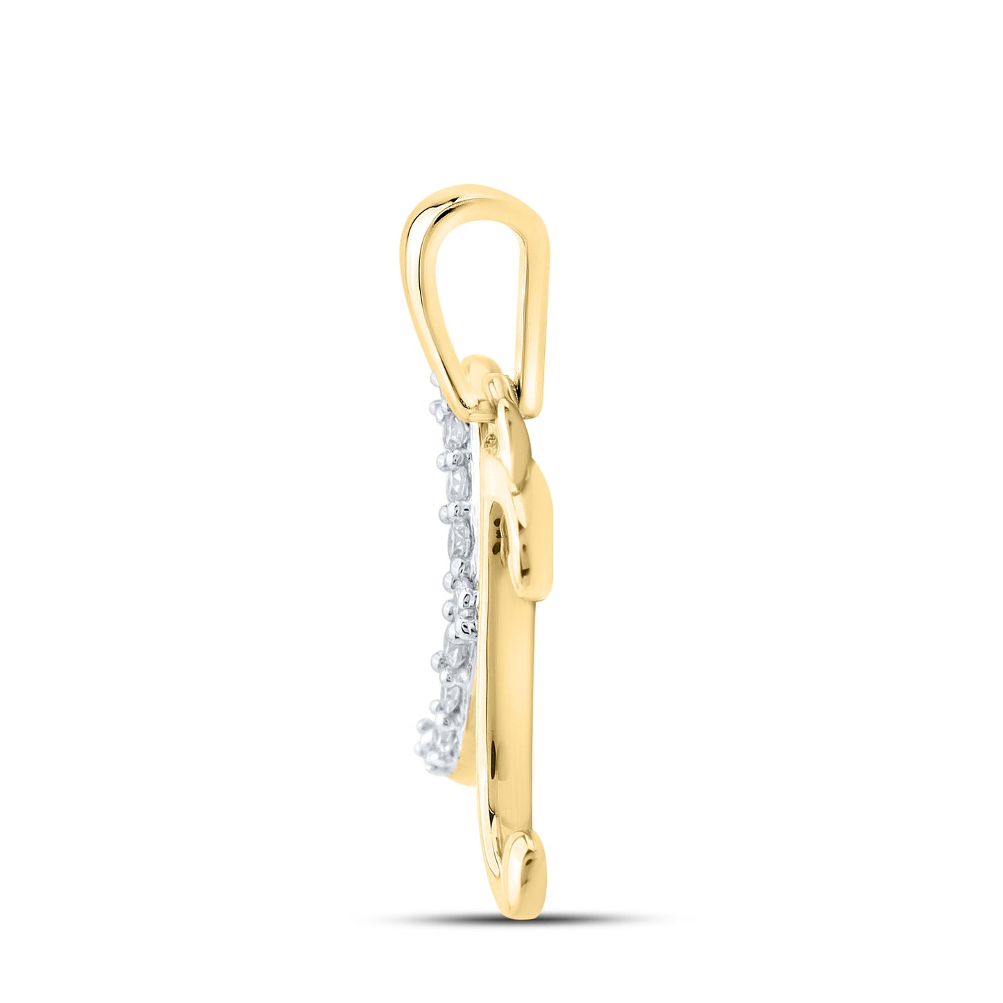 10KT YELLOW GOLD 0.04 CTW NATURAL DIAMOND INITIAL K