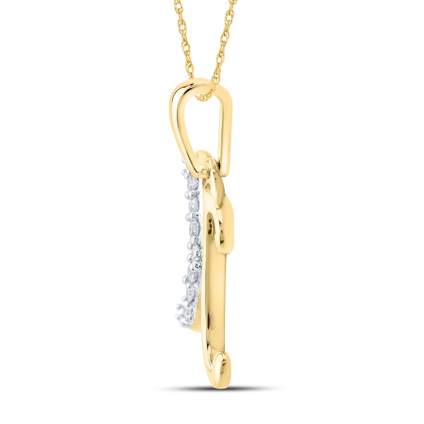 10KT YELLOW GOLD 0.04 CTW NATURAL DIAMOND INITIAL K