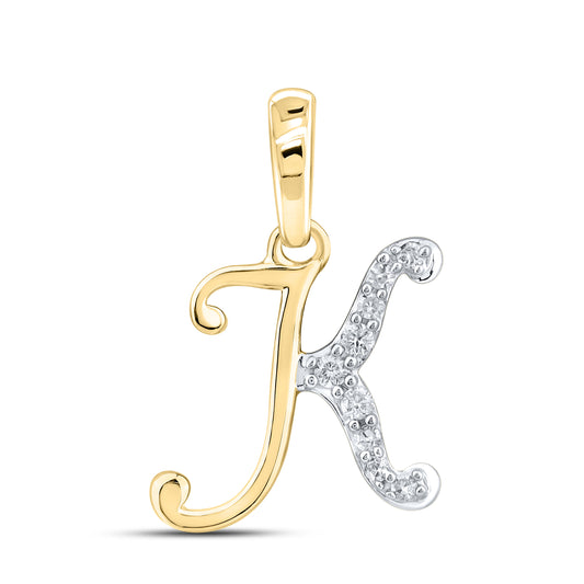 10KT YELLOW GOLD 0.04 CTW NATURAL DIAMOND INITIAL K