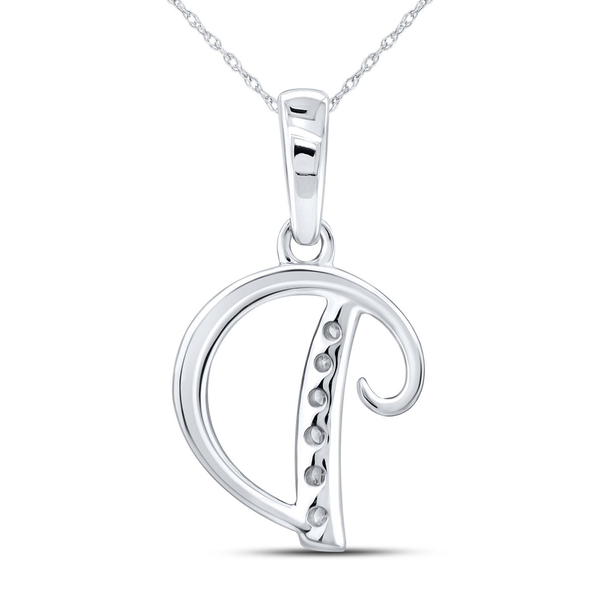 10kt White Gold 0.04 CTW Diamond Initial D