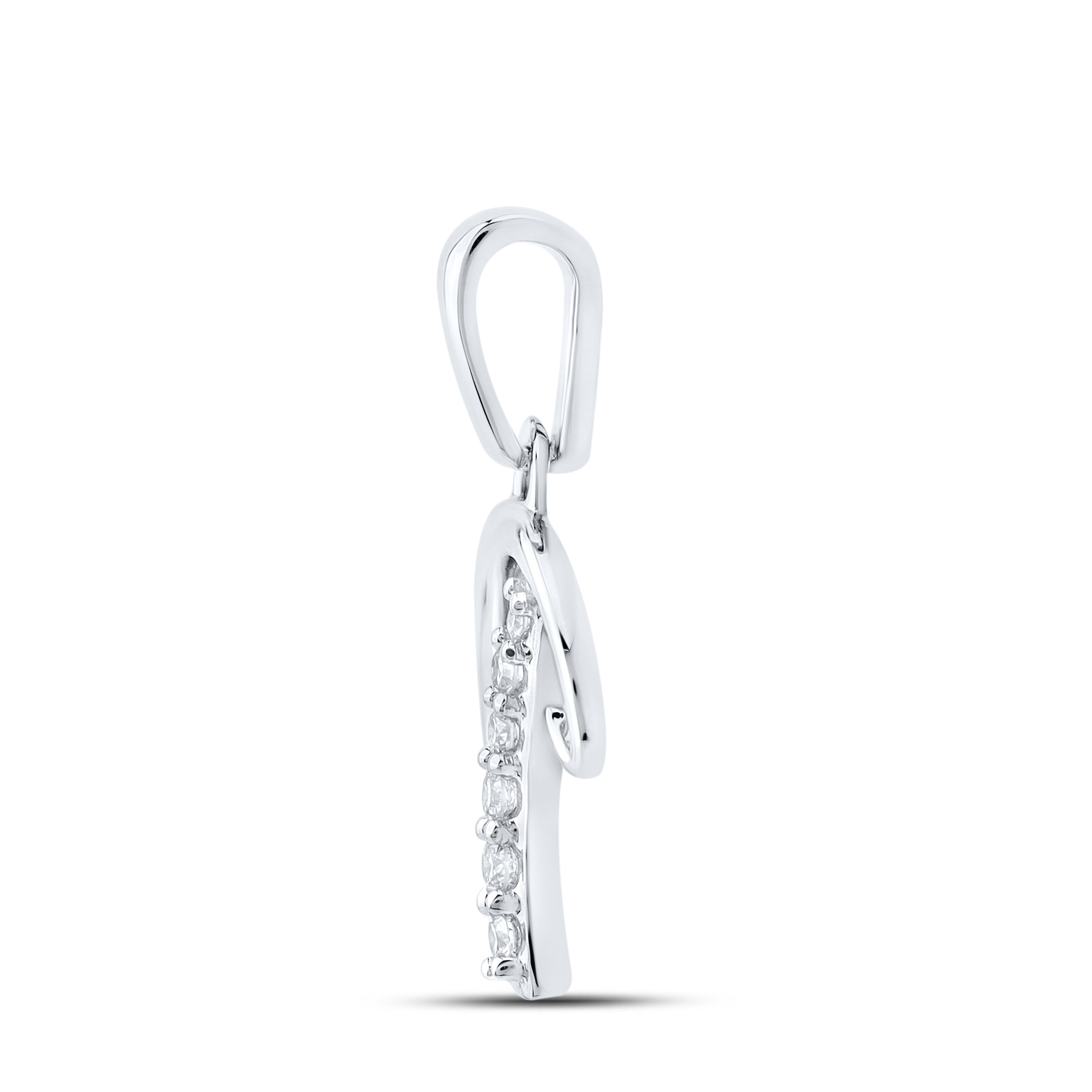 10kt White Gold 0.04 CTW Diamond Initial D