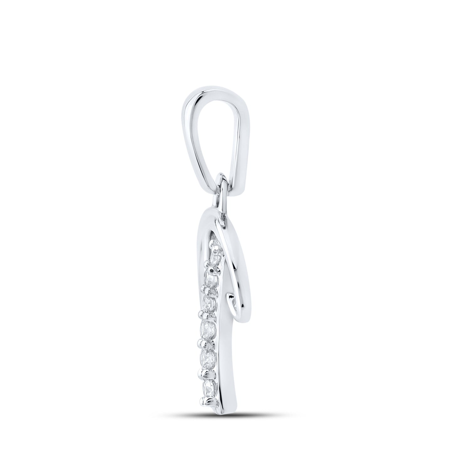 10kt White Gold 0.04 CTW Diamond Initial D