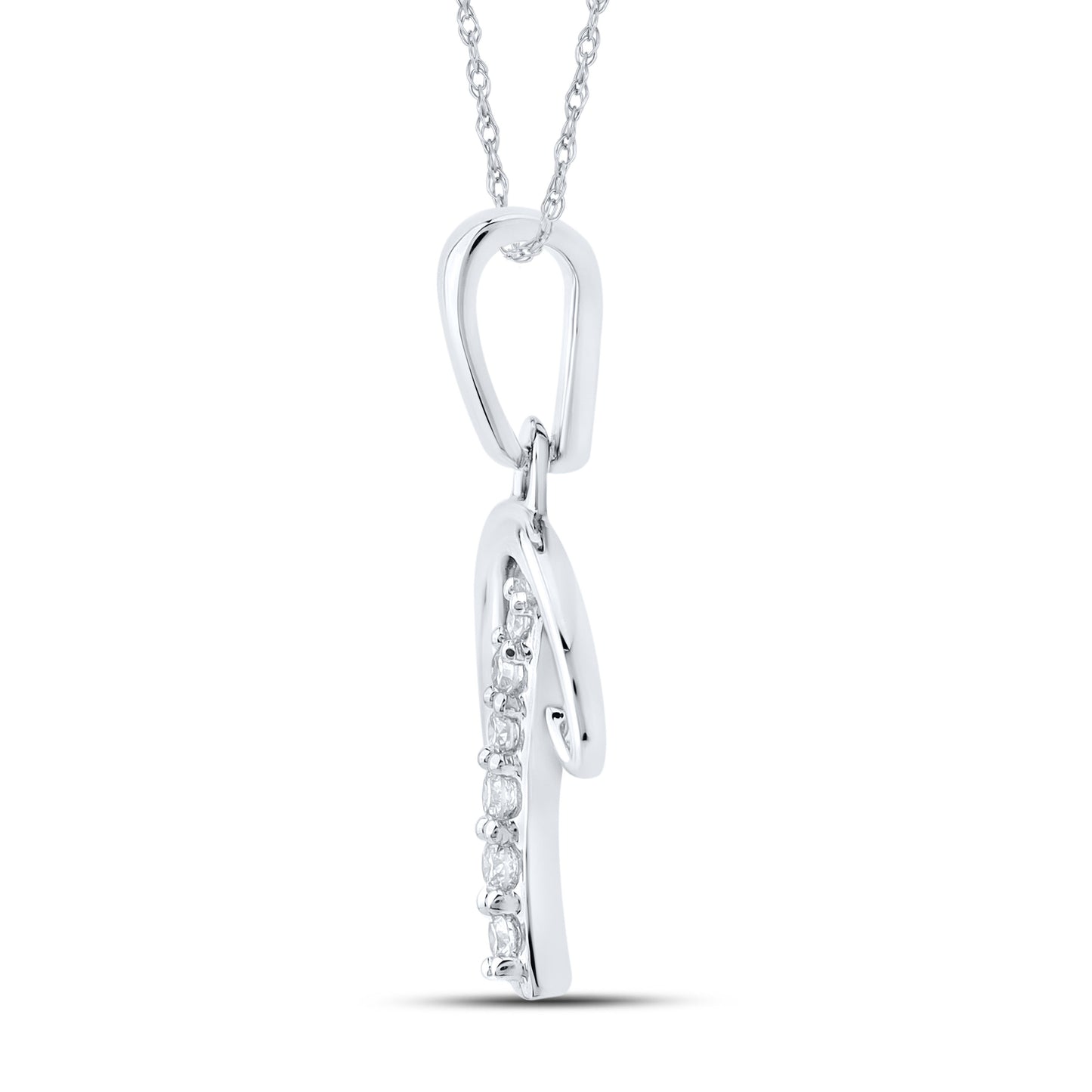 10kt White Gold 0.04 CTW Diamond Initial D