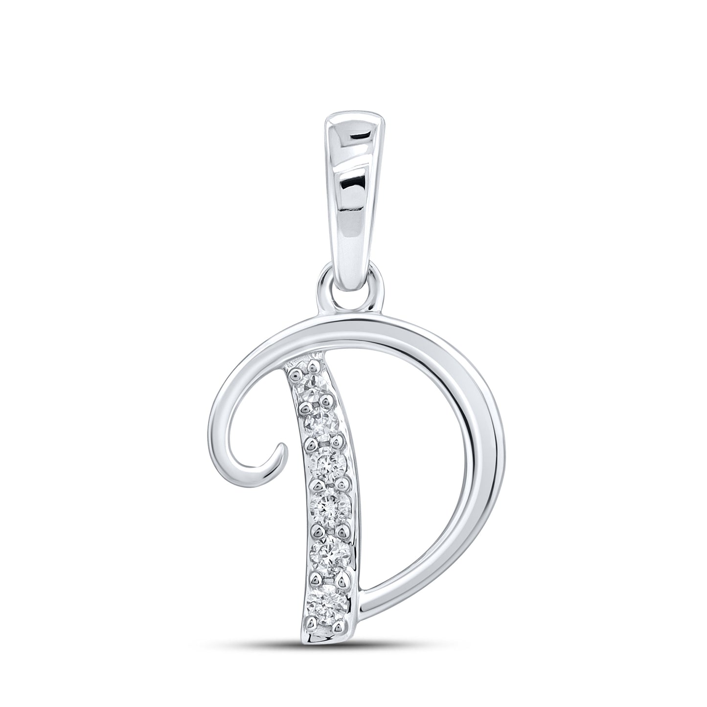 10kt White Gold 0.04 CTW Diamond Initial D