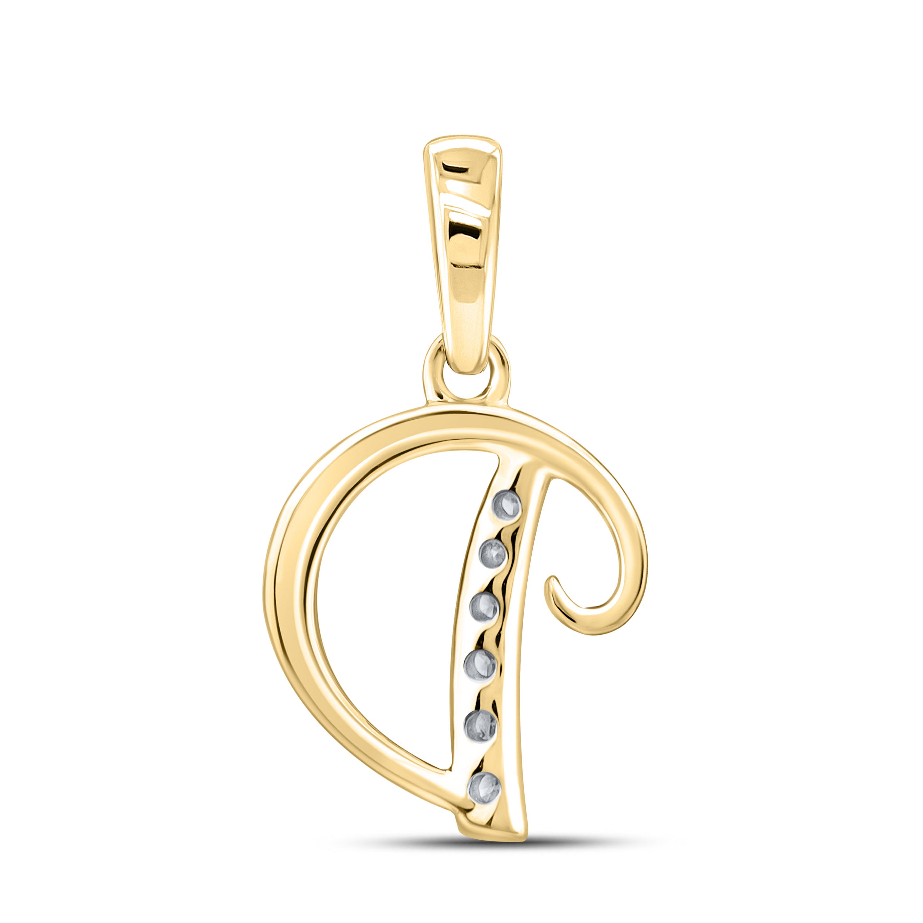10kt Yellow Gold 0.04 CTW Diamond Initial D