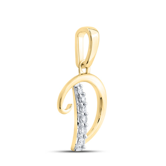 10kt Yellow Gold 0.04 CTW Diamond Initial D