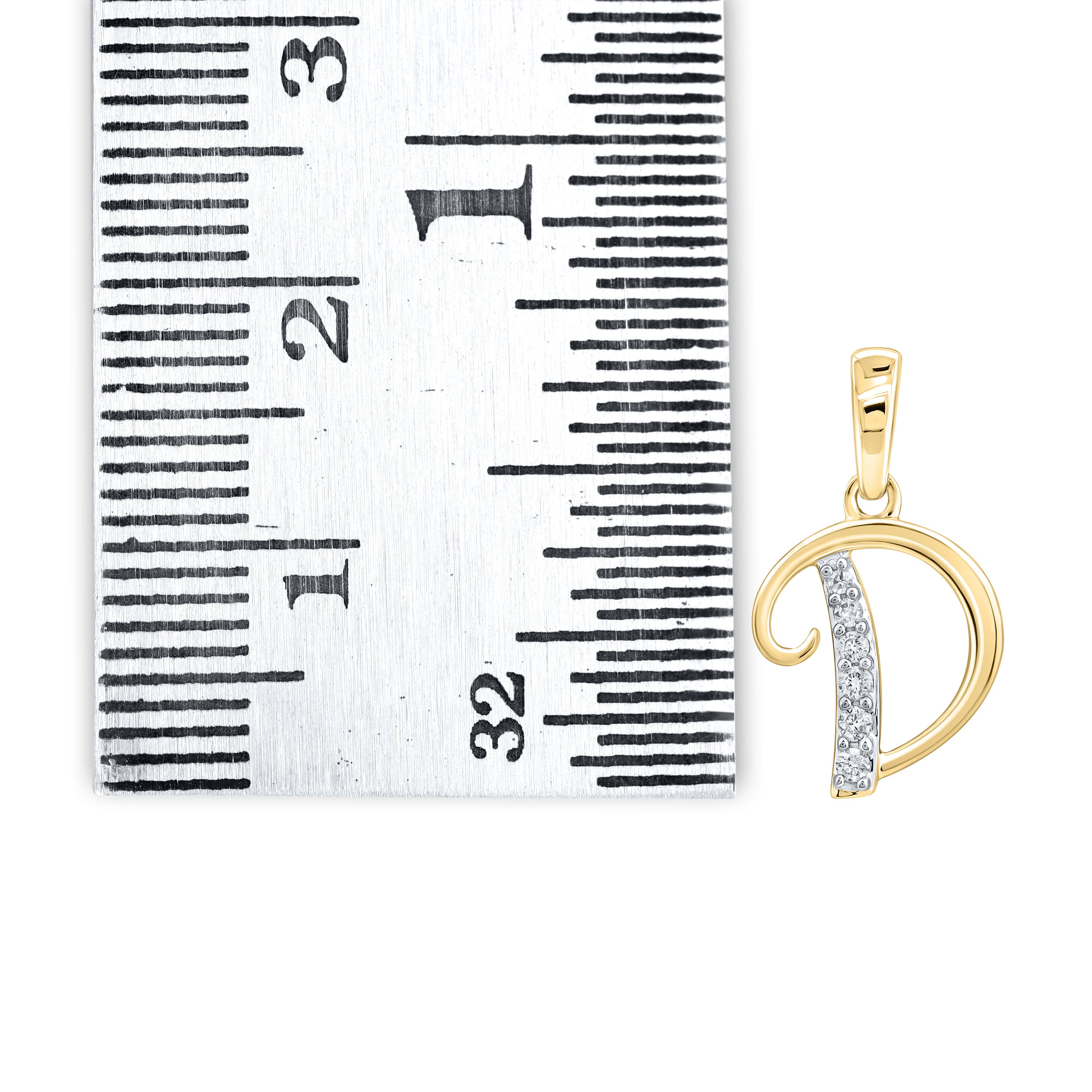 10kt Yellow Gold 0.04 CTW Diamond Initial D