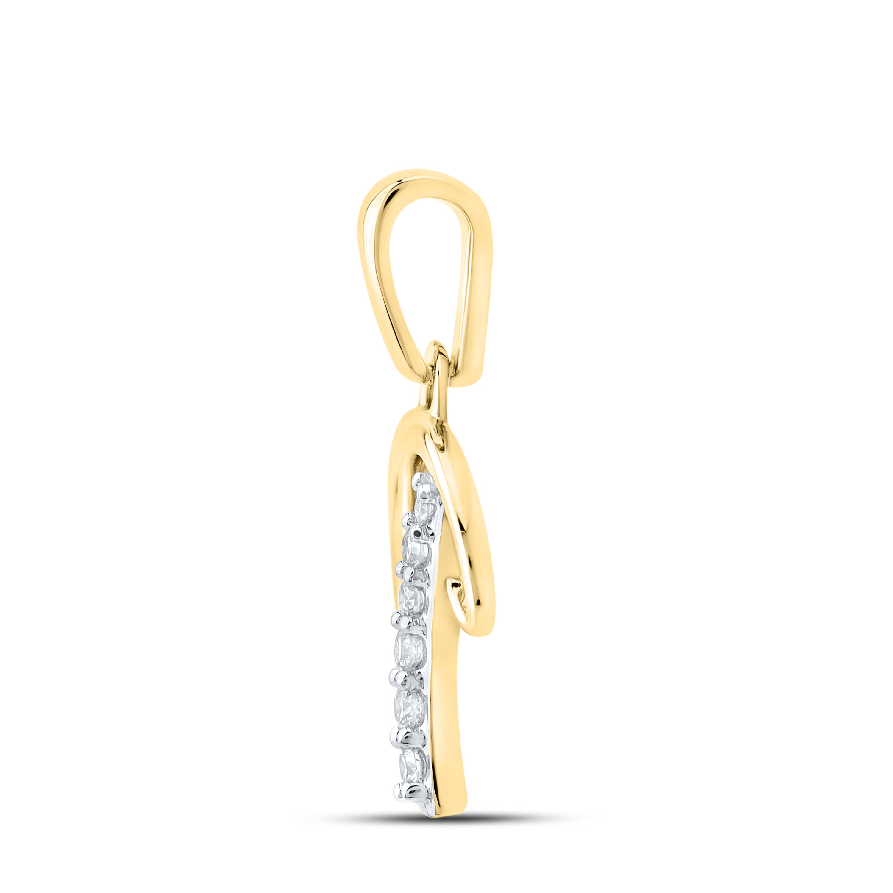 10kt Yellow Gold 0.04 CTW Diamond Initial D