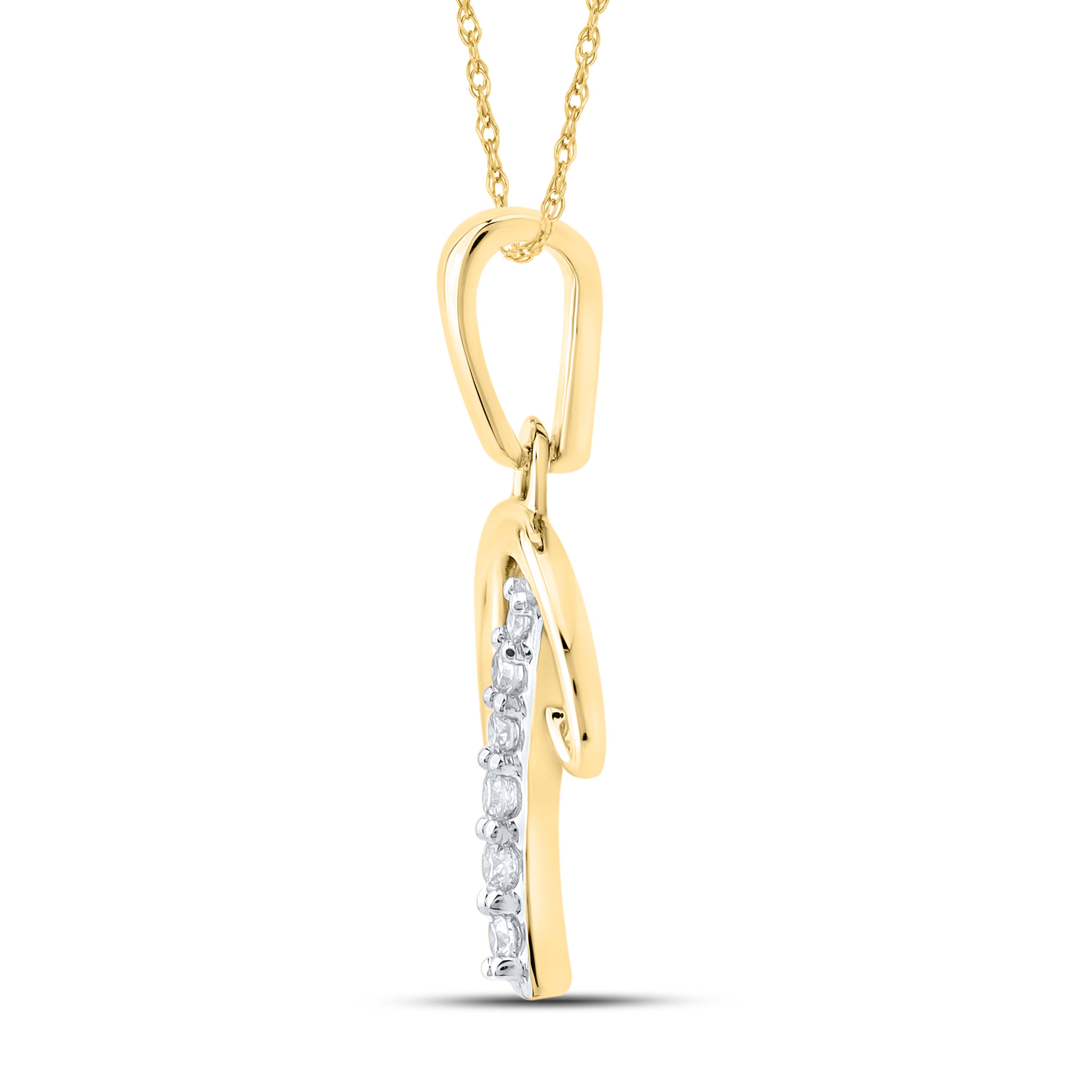 10kt Yellow Gold 0.04 CTW Diamond Initial D