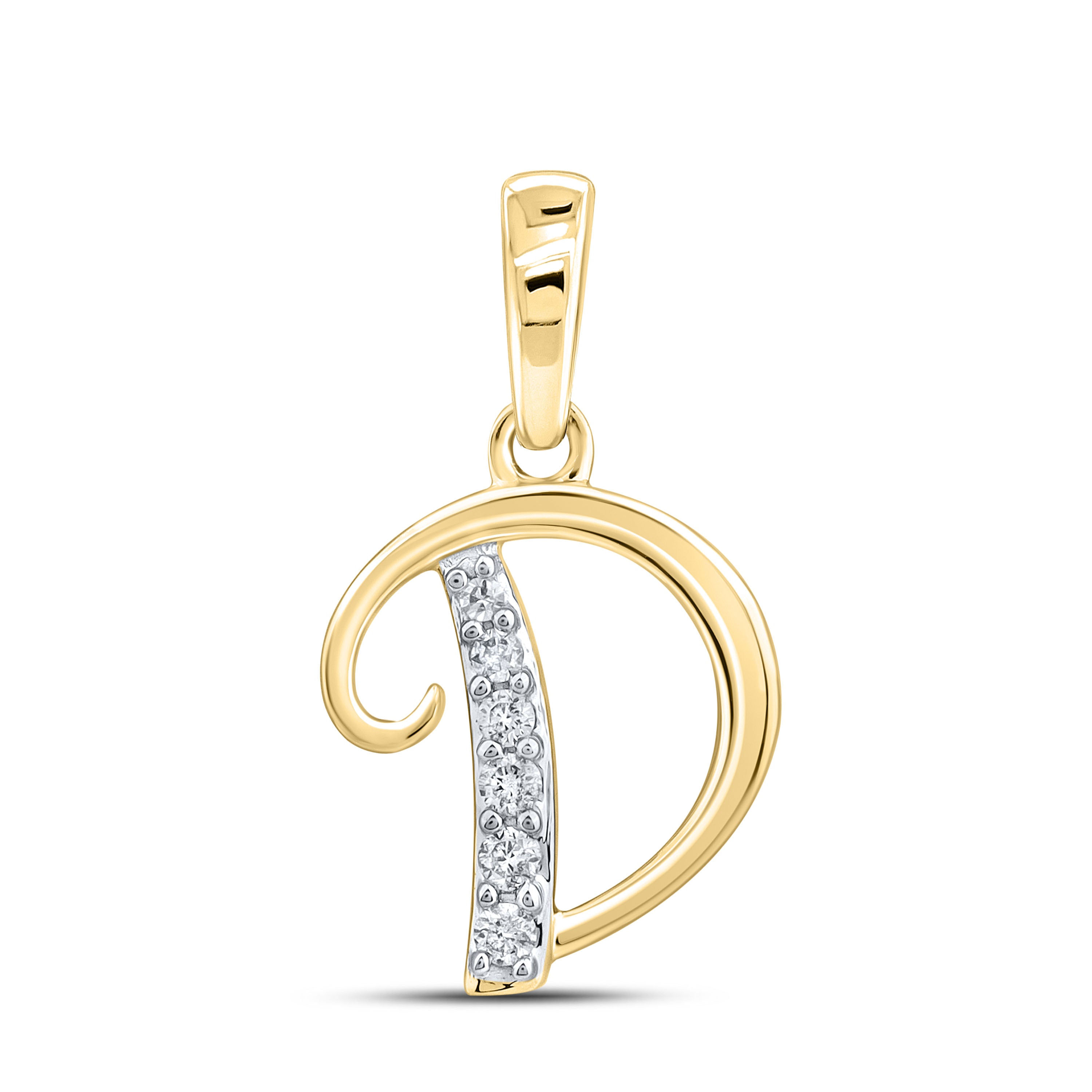 10kt Yellow Gold 0.04 CTW Diamond Initial D