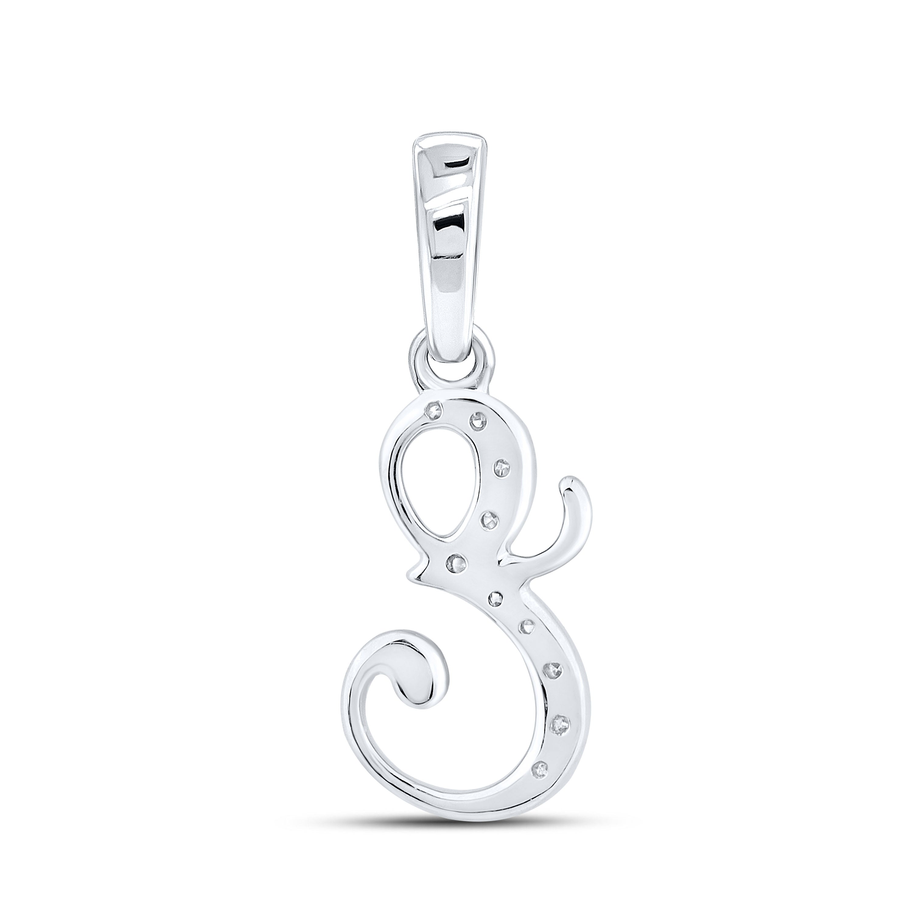 10KT WHITE GOLD 0.04 CTW NATURAL DIAMOND INITIAL E