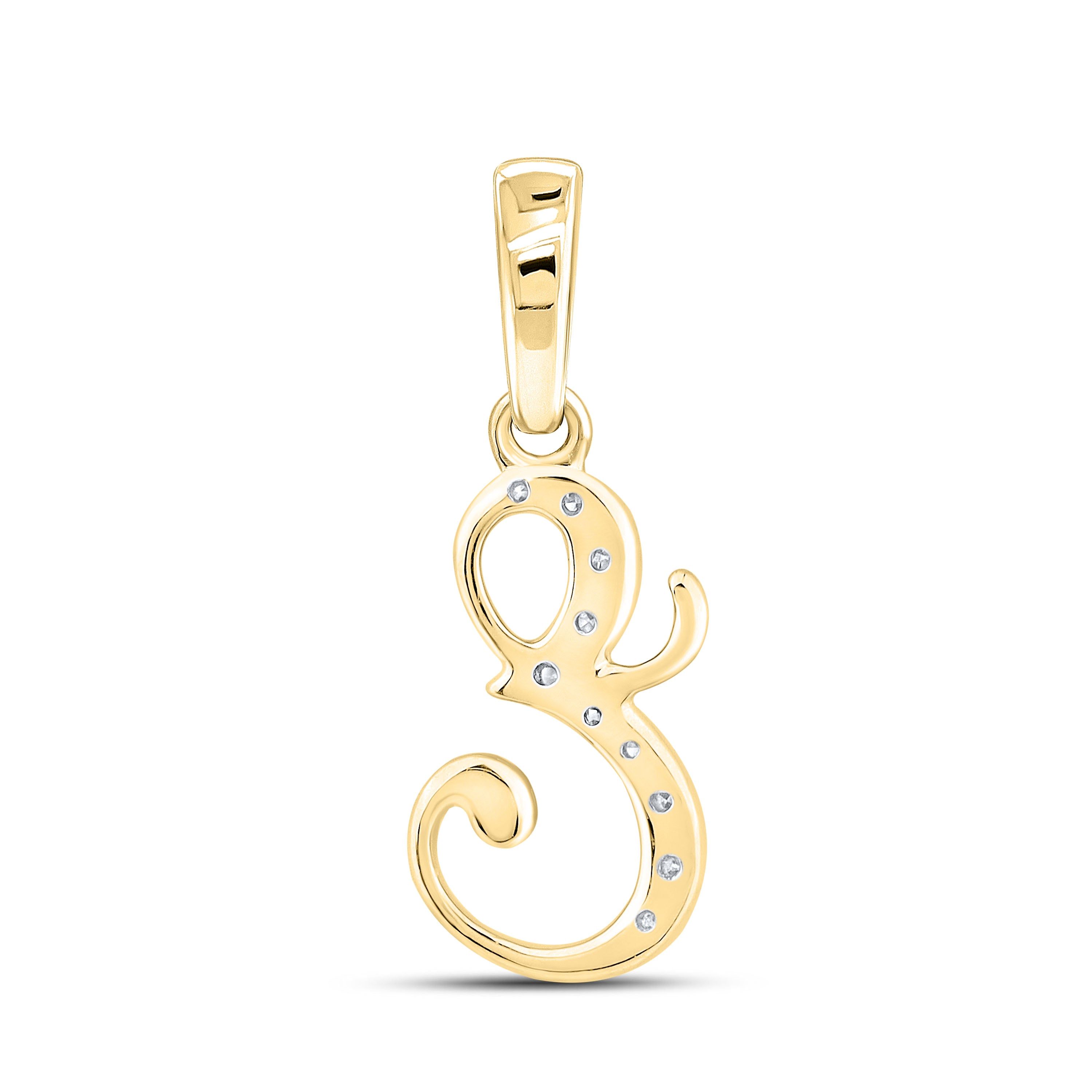 10KT YELLOW GOLD 0.04 CTW NATURAL DIAMOND INITIAL E