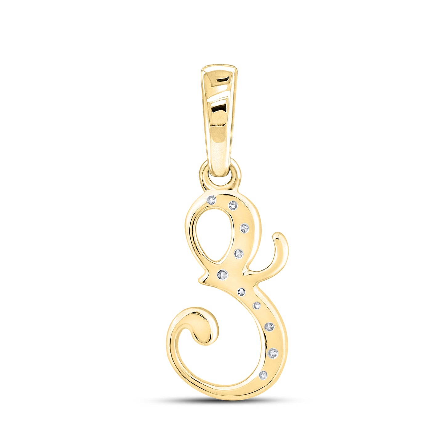 10KT YELLOW GOLD 0.04 CTW NATURAL DIAMOND INITIAL E