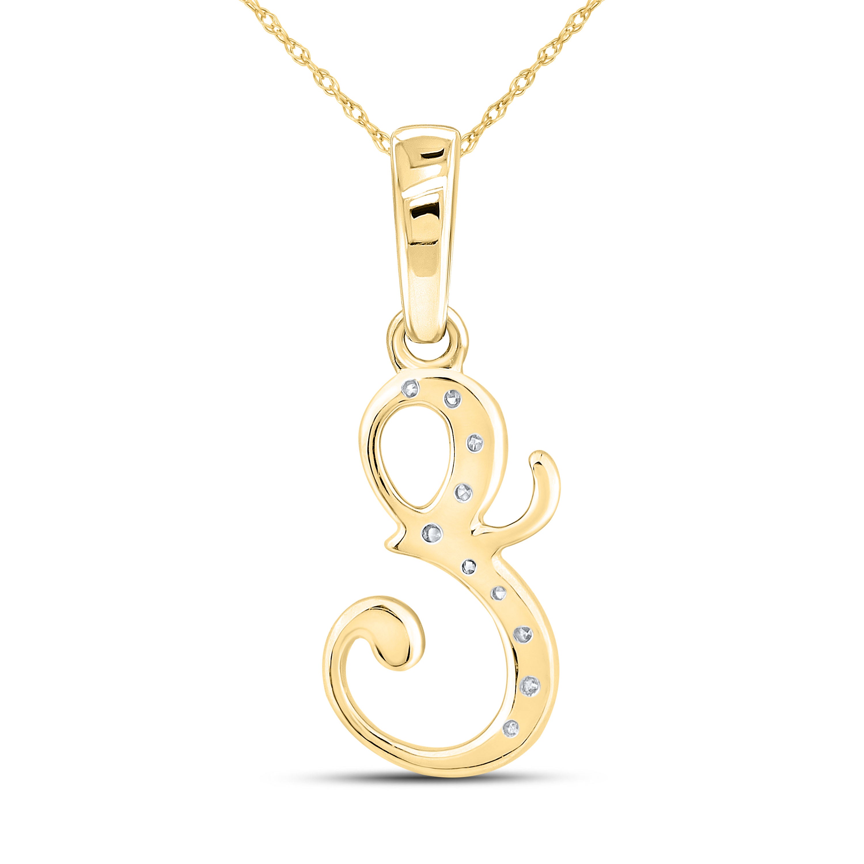 10KT YELLOW GOLD 0.04 CTW NATURAL DIAMOND INITIAL E