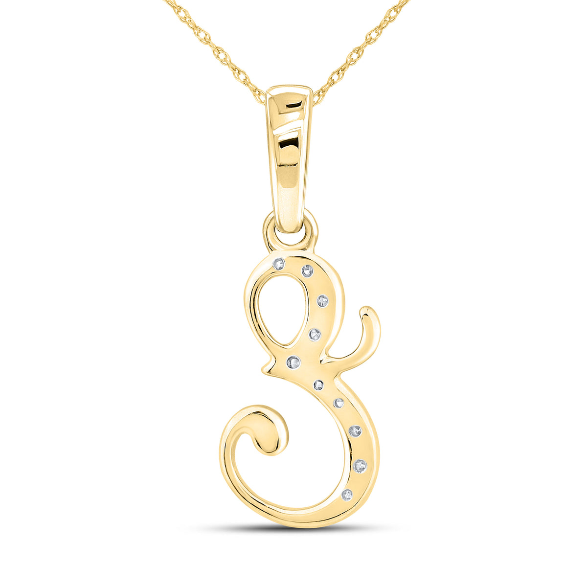 10KT YELLOW GOLD 0.04 CTW NATURAL DIAMOND INITIAL E