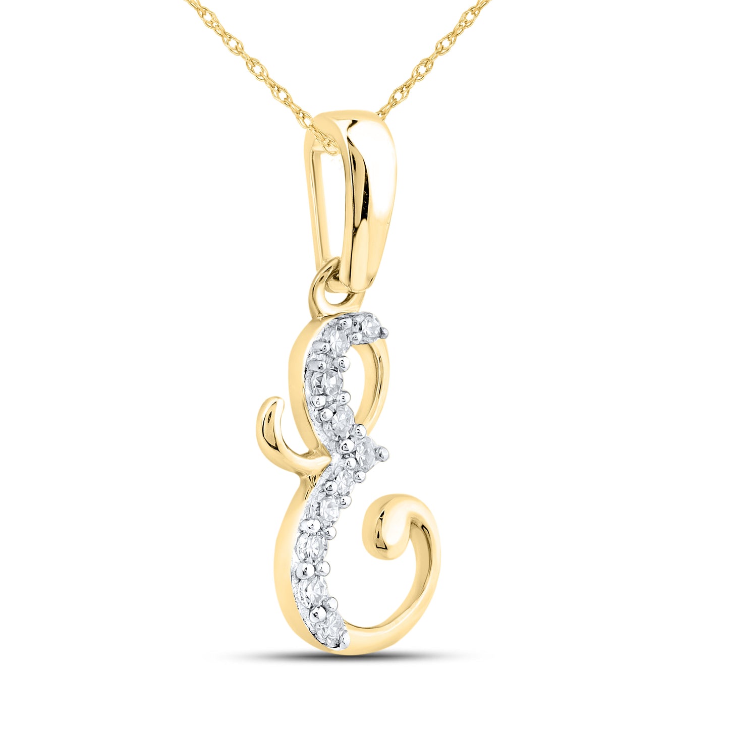 10KT YELLOW GOLD 0.04 CTW NATURAL DIAMOND INITIAL E