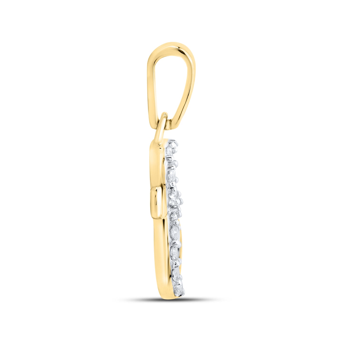 10KT YELLOW GOLD 0.04 CTW NATURAL DIAMOND INITIAL E