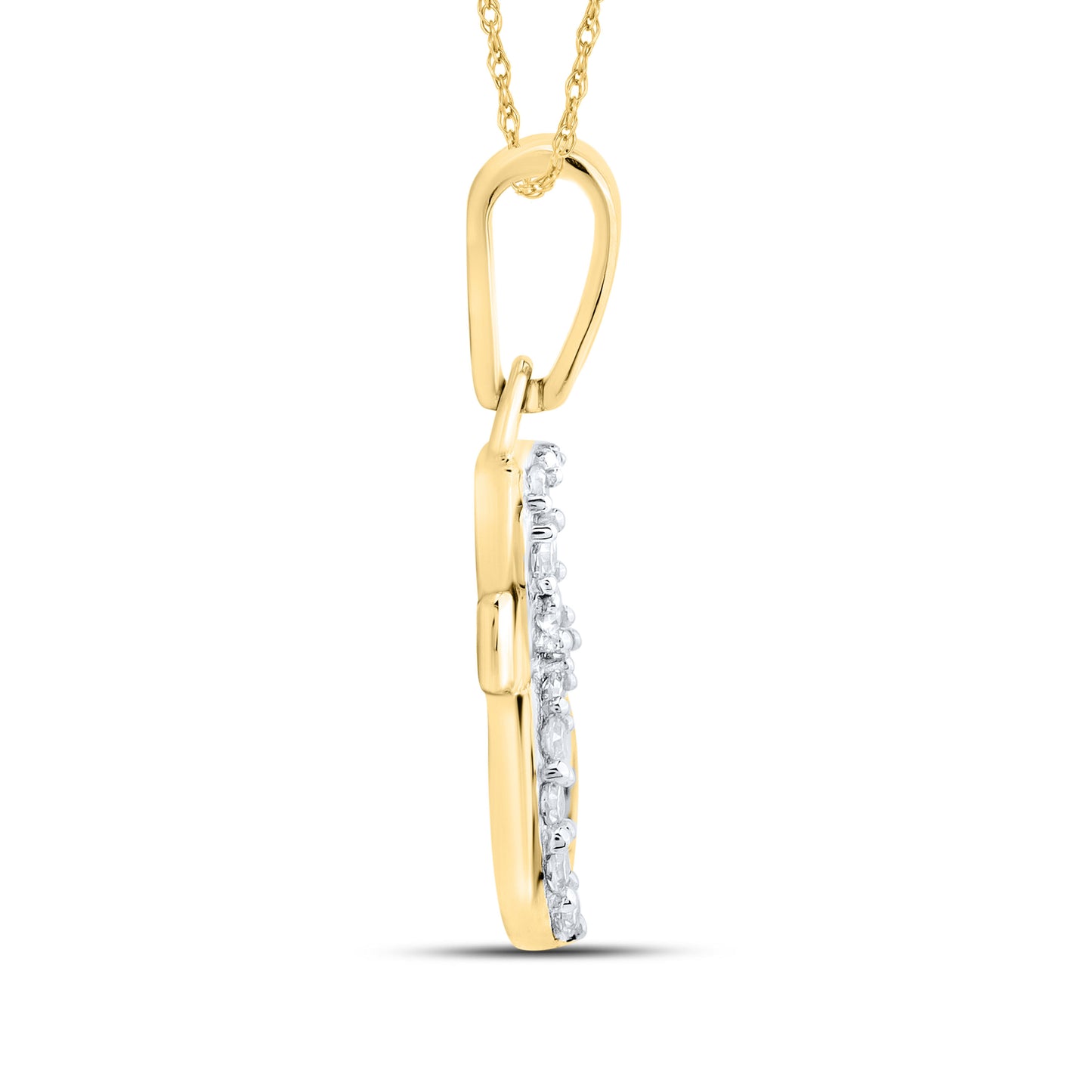 10KT YELLOW GOLD 0.04 CTW NATURAL DIAMOND INITIAL E