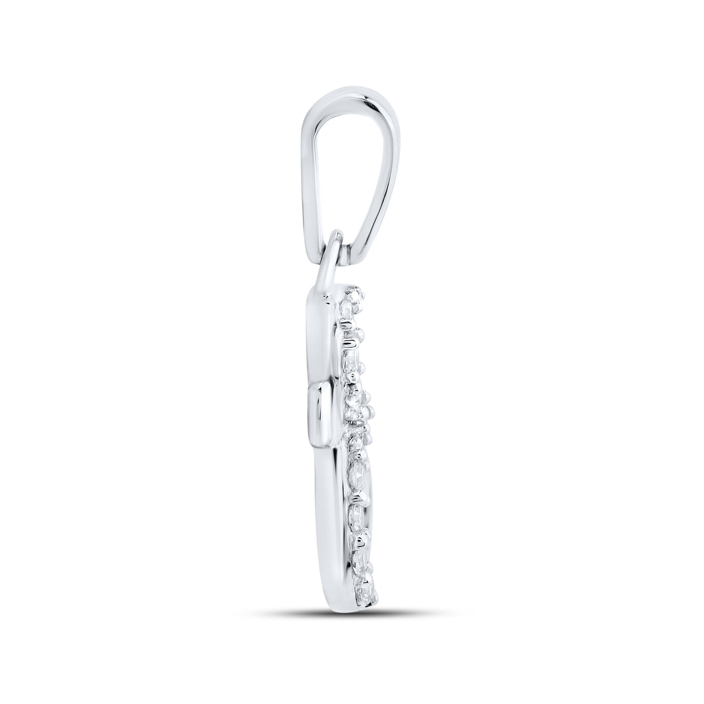 10KT WHITE GOLD 0.04 CTW NATURAL DIAMOND INITIAL E