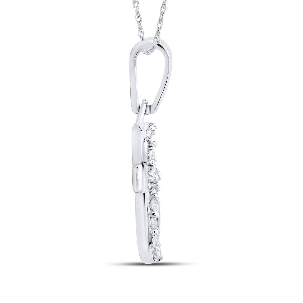 10KT WHITE GOLD 0.04 CTW NATURAL DIAMOND INITIAL E