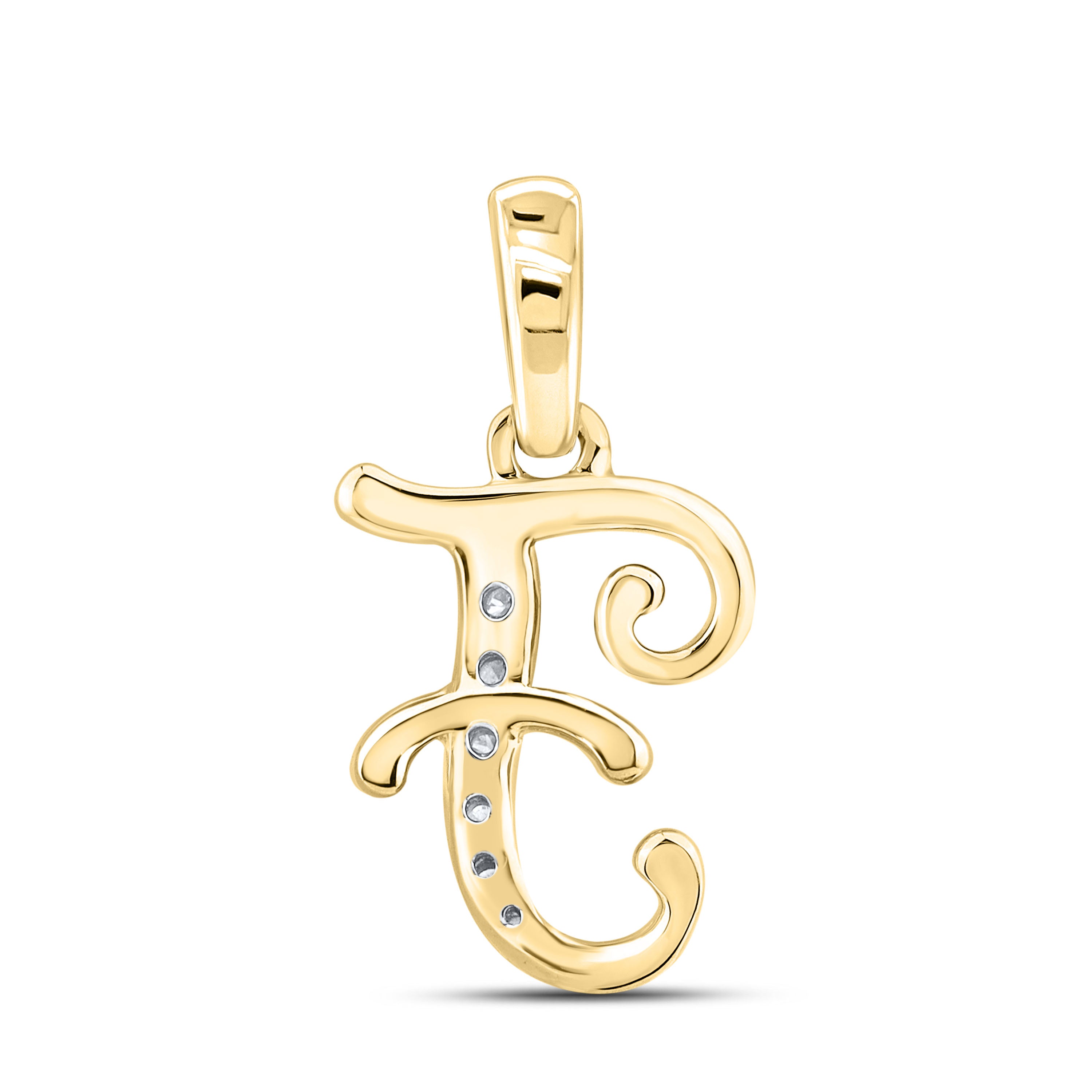 10KT YELLOW GOLD 0.04 CTW NATURAL DIAMOND INITIAL F