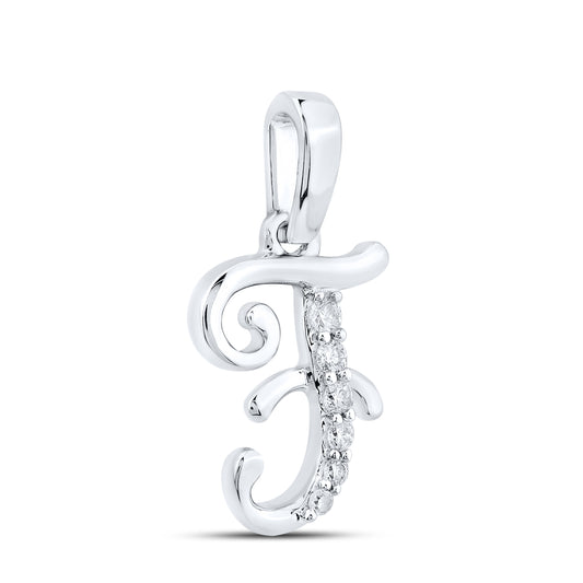 10KT WHITE GOLD 0.04 CTW NATURAL DIAMOND INITIAL F