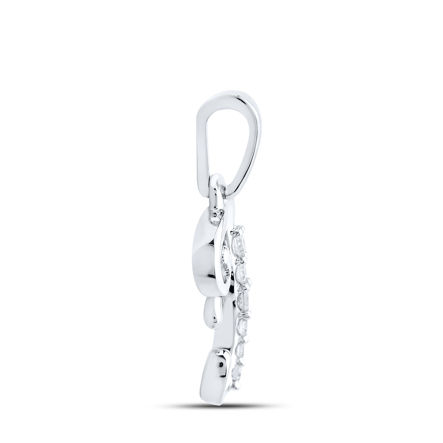 10KT WHITE GOLD 0.04 CTW NATURAL DIAMOND INITIAL F