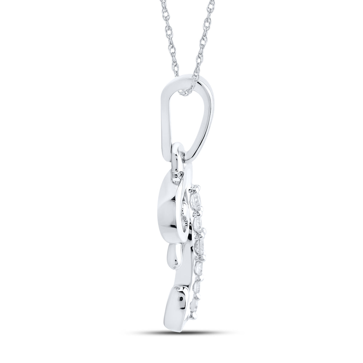 10KT WHITE GOLD 0.04 CTW NATURAL DIAMOND INITIAL F