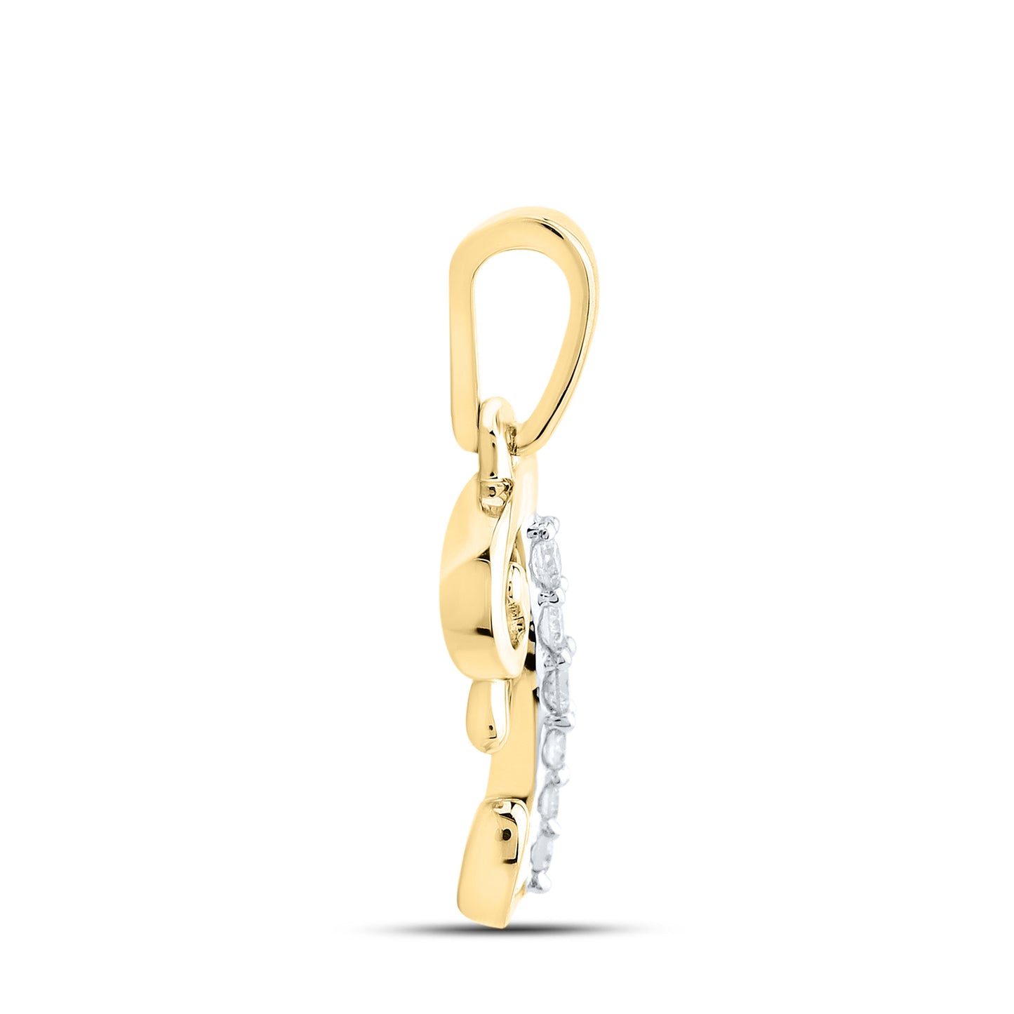 10KT YELLOW GOLD 0.04 CTW NATURAL DIAMOND INITIAL F
