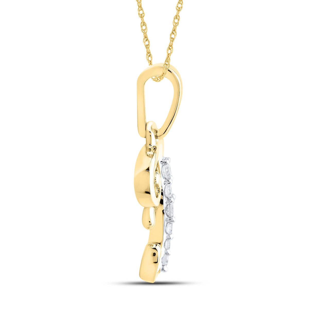 10KT YELLOW GOLD 0.04 CTW NATURAL DIAMOND INITIAL F