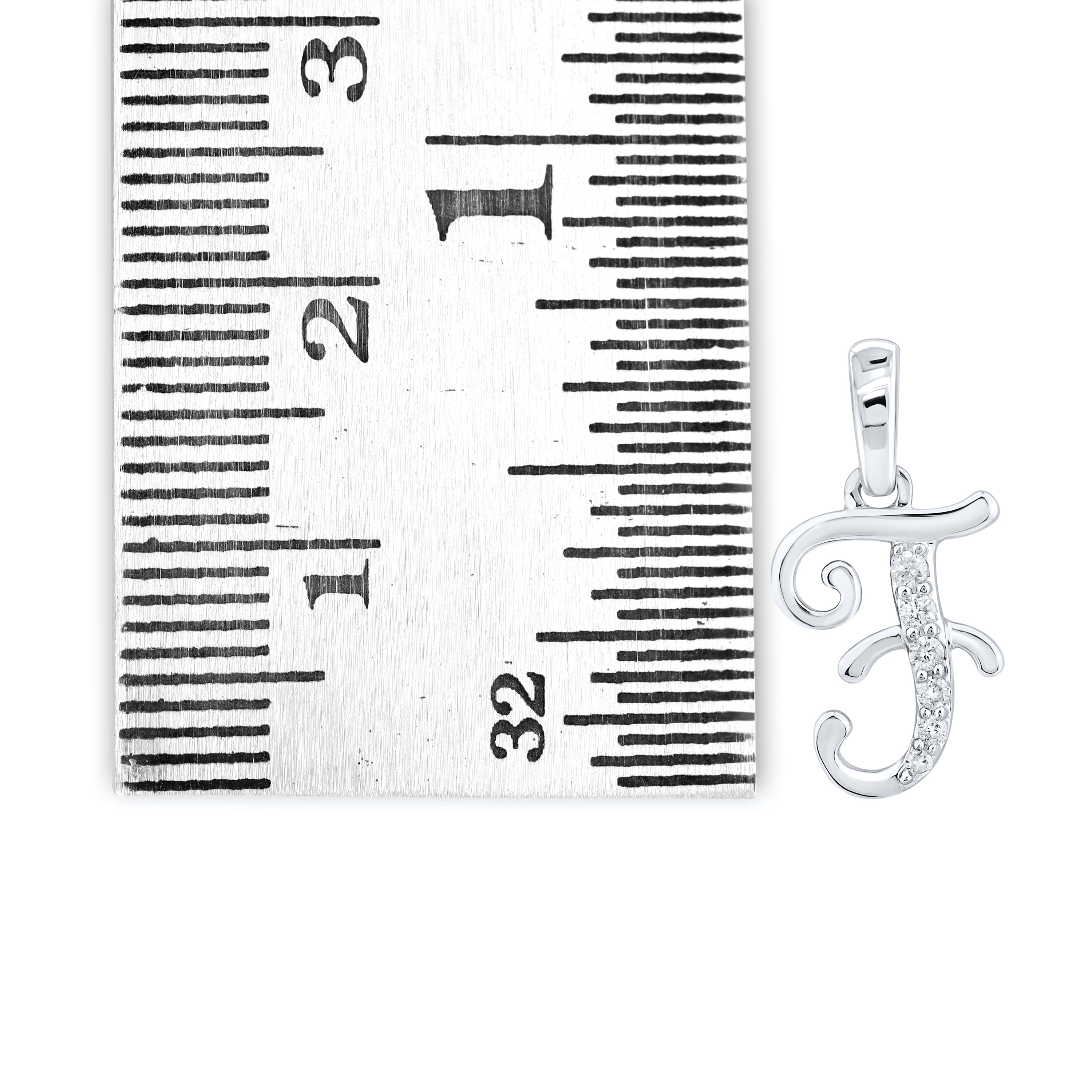 10KT WHITE GOLD 0.04 CTW NATURAL DIAMOND INITIAL F