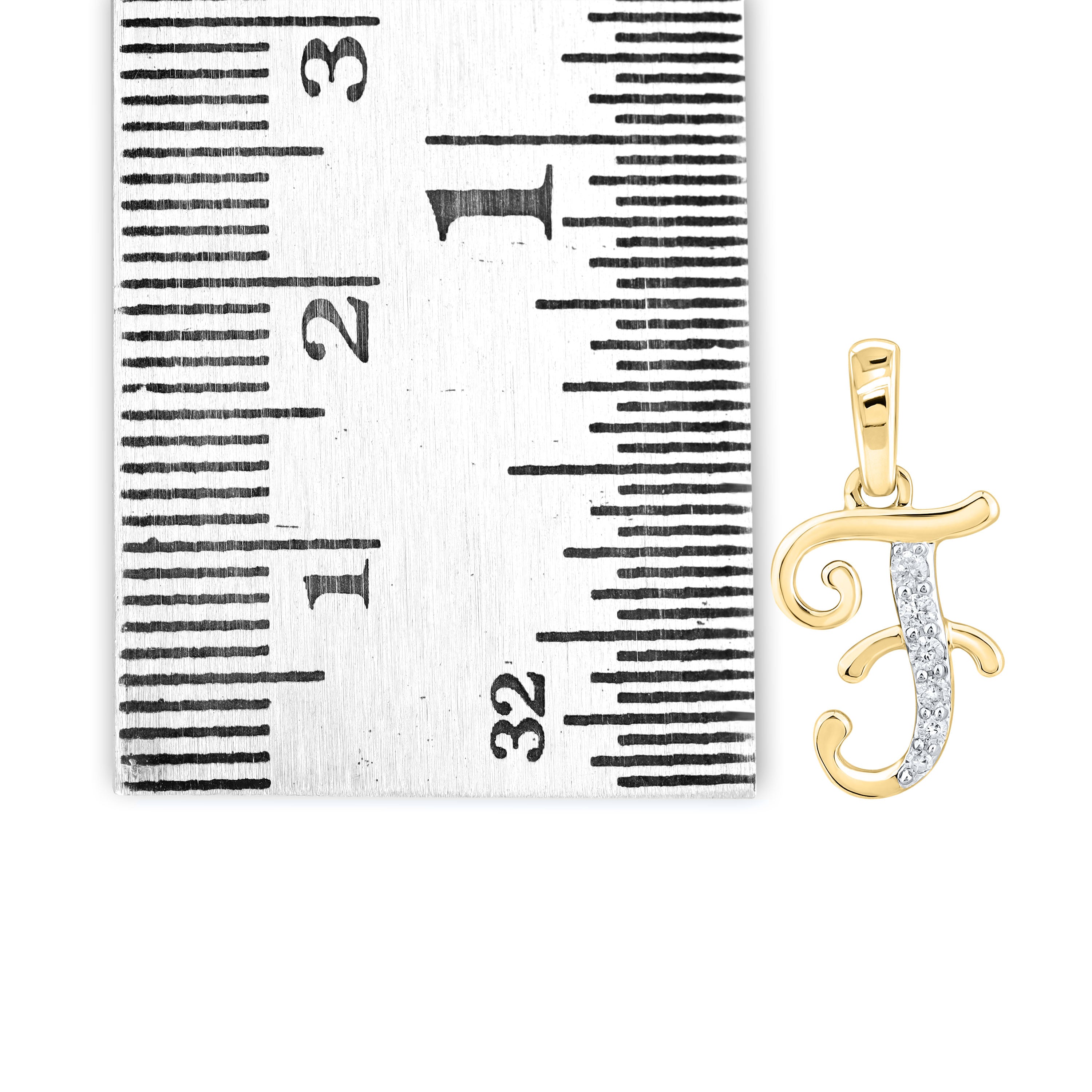 10KT YELLOW GOLD 0.04 CTW NATURAL DIAMOND INITIAL F