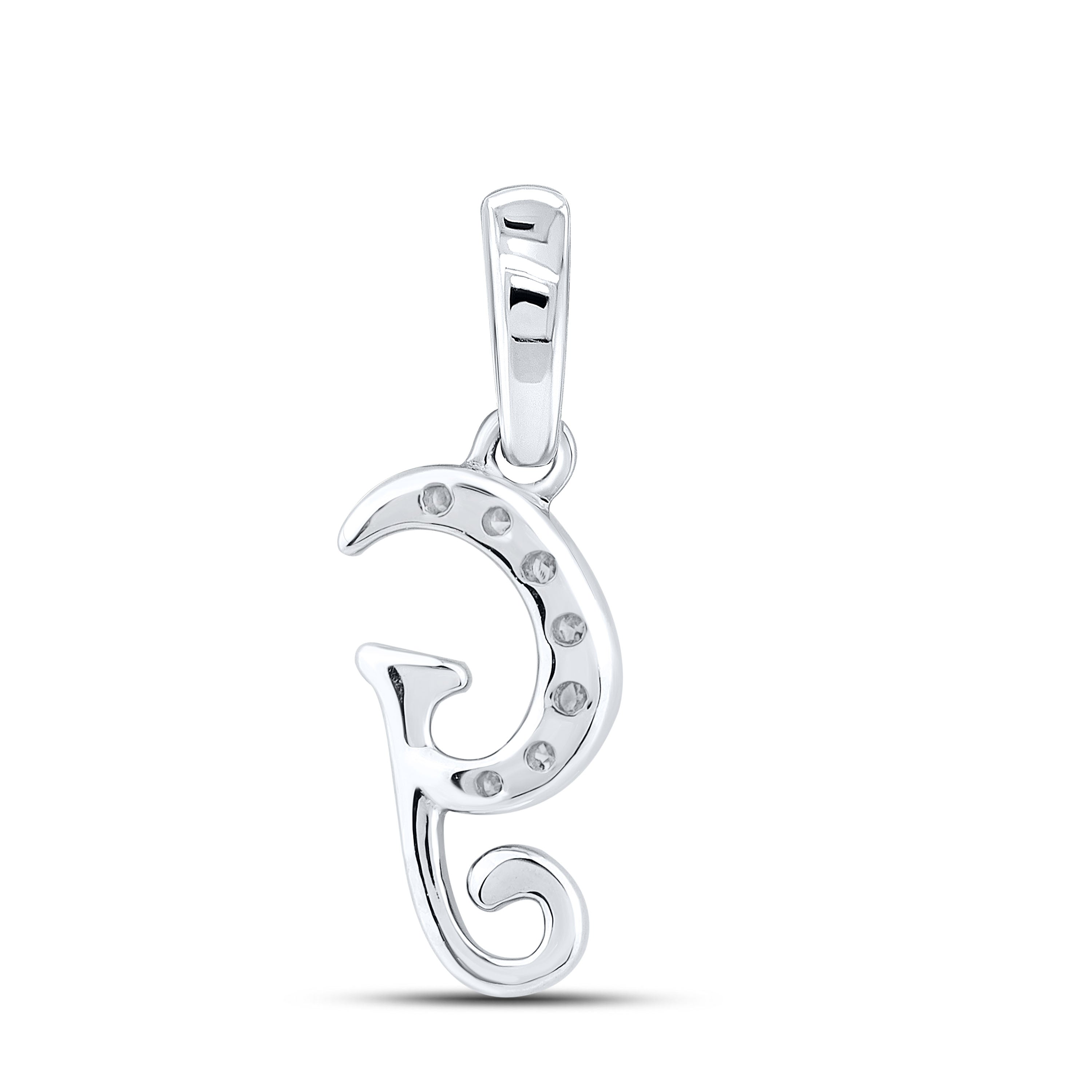 10KT WHITE GOLD 0.04 CTW NATURAL DIAMOND INITIAL G