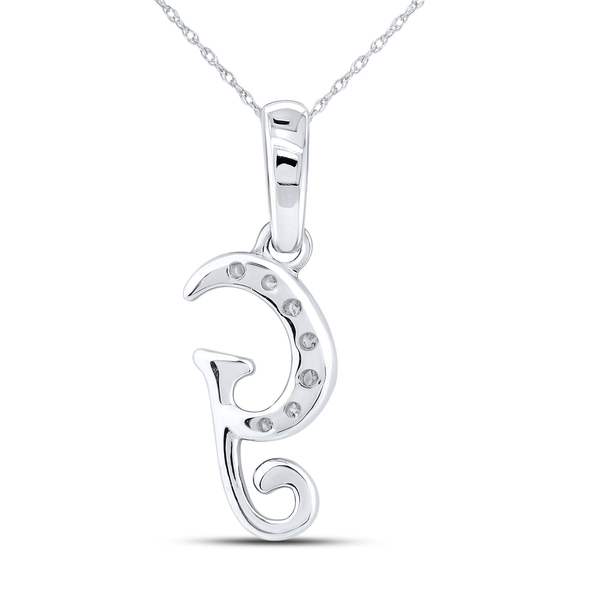 10KT WHITE GOLD 0.04 CTW NATURAL DIAMOND INITIAL G