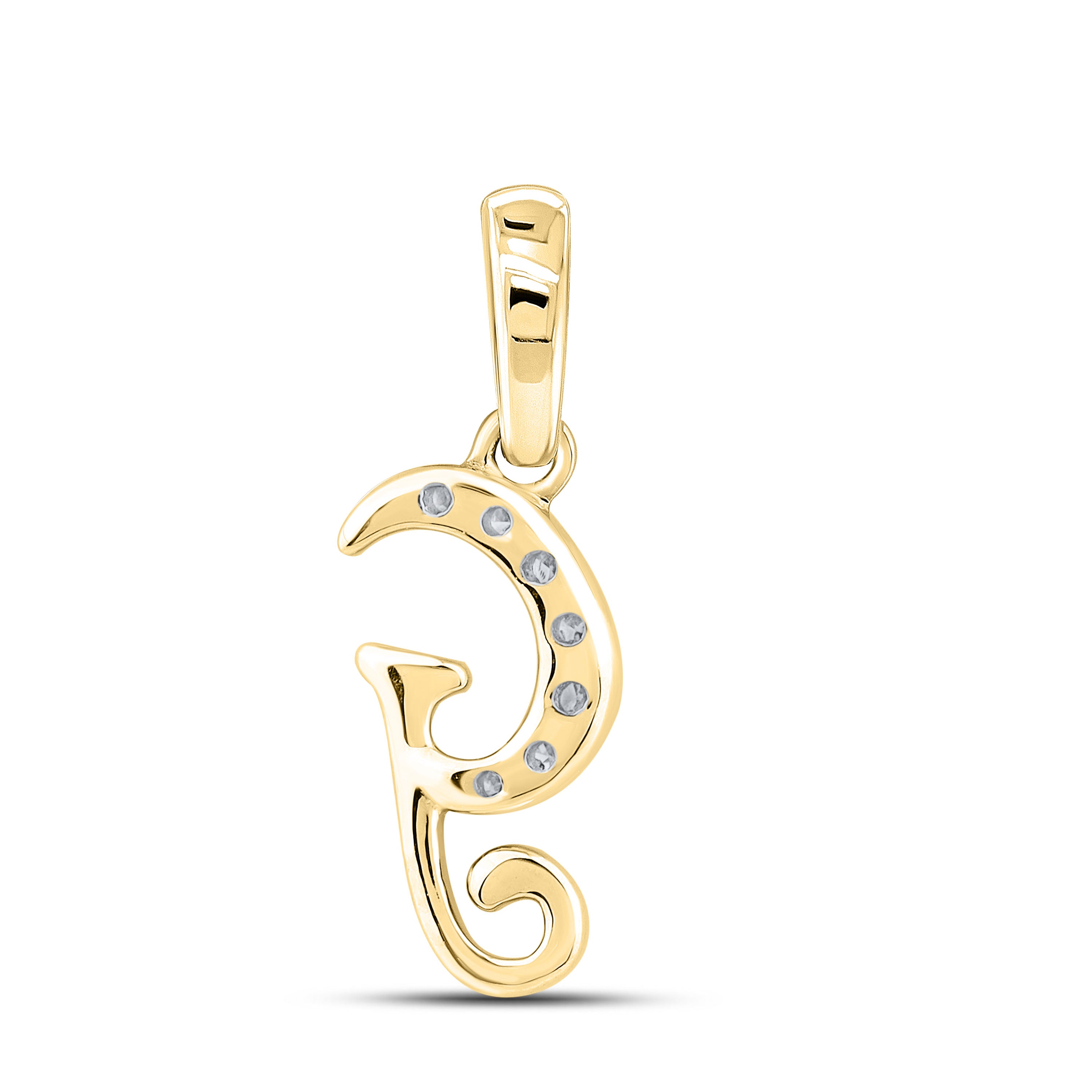 10KT YELLOW GOLD 0.04 CTW NATURAL DIAMOND INITIAL G