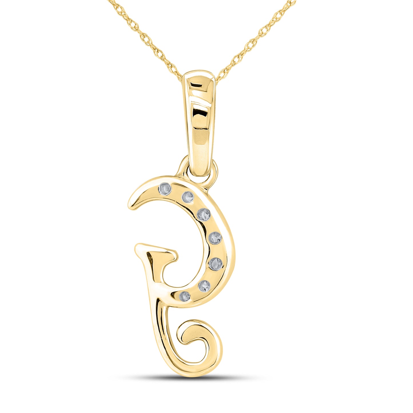 10KT YELLOW GOLD 0.04 CTW NATURAL DIAMOND INITIAL G