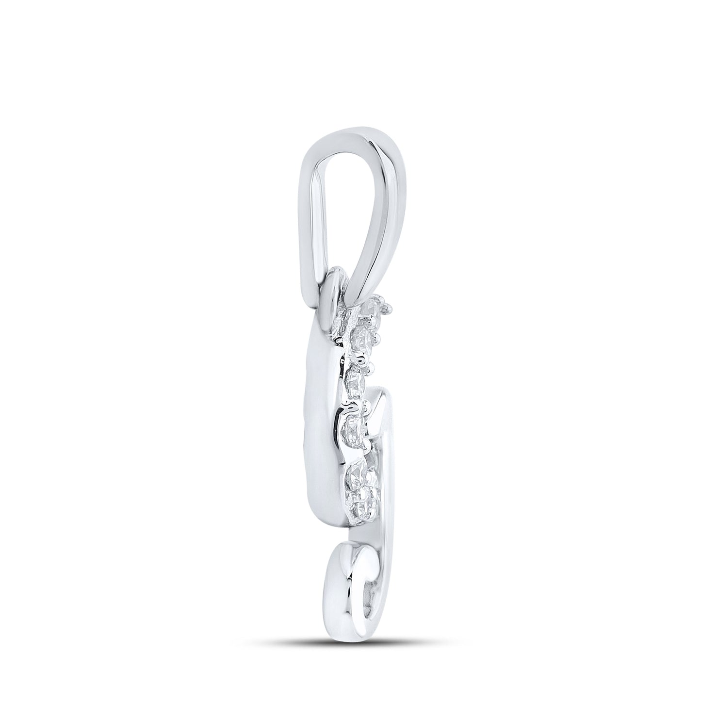 10KT WHITE GOLD 0.04 CTW NATURAL DIAMOND INITIAL G