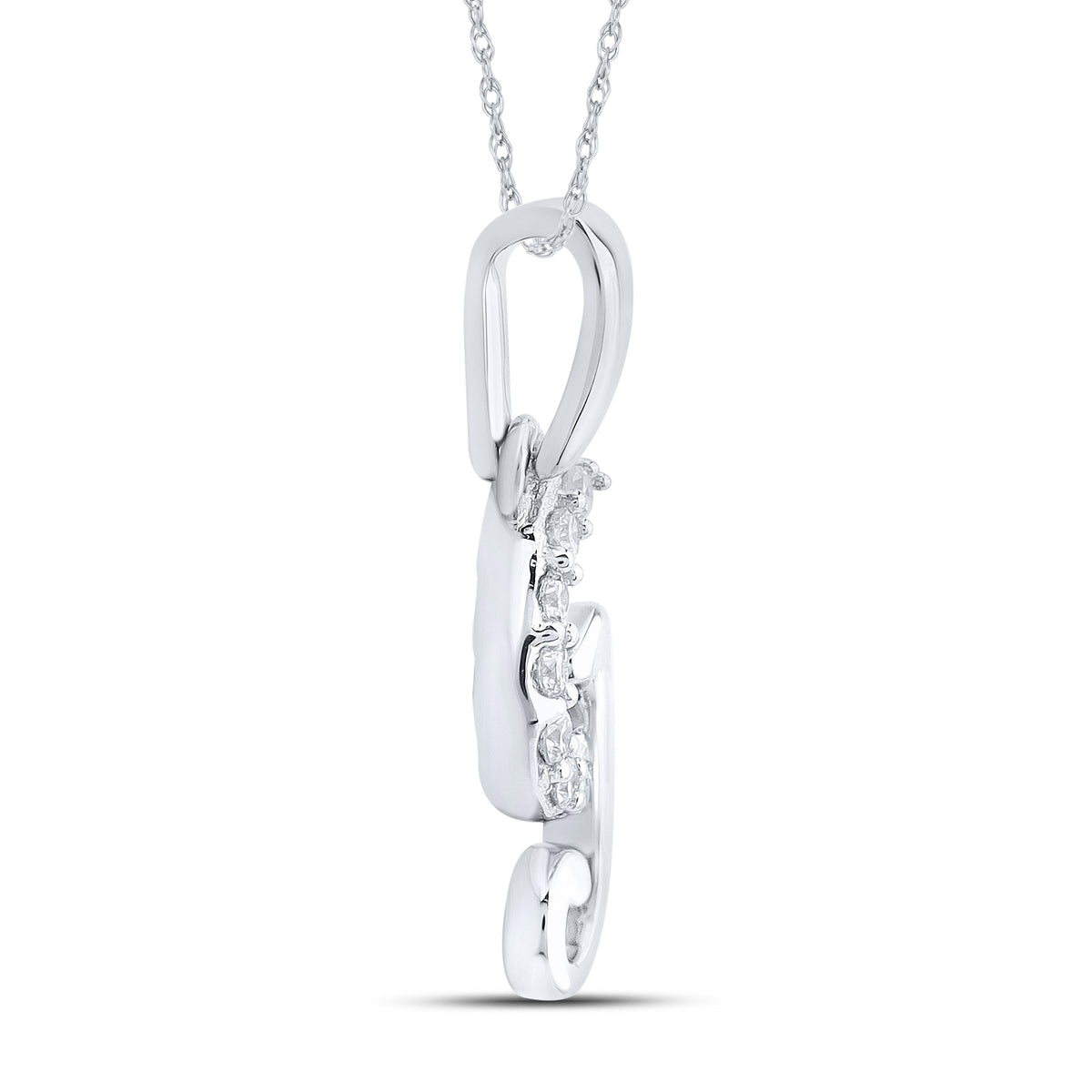 10KT WHITE GOLD 0.04 CTW NATURAL DIAMOND INITIAL G