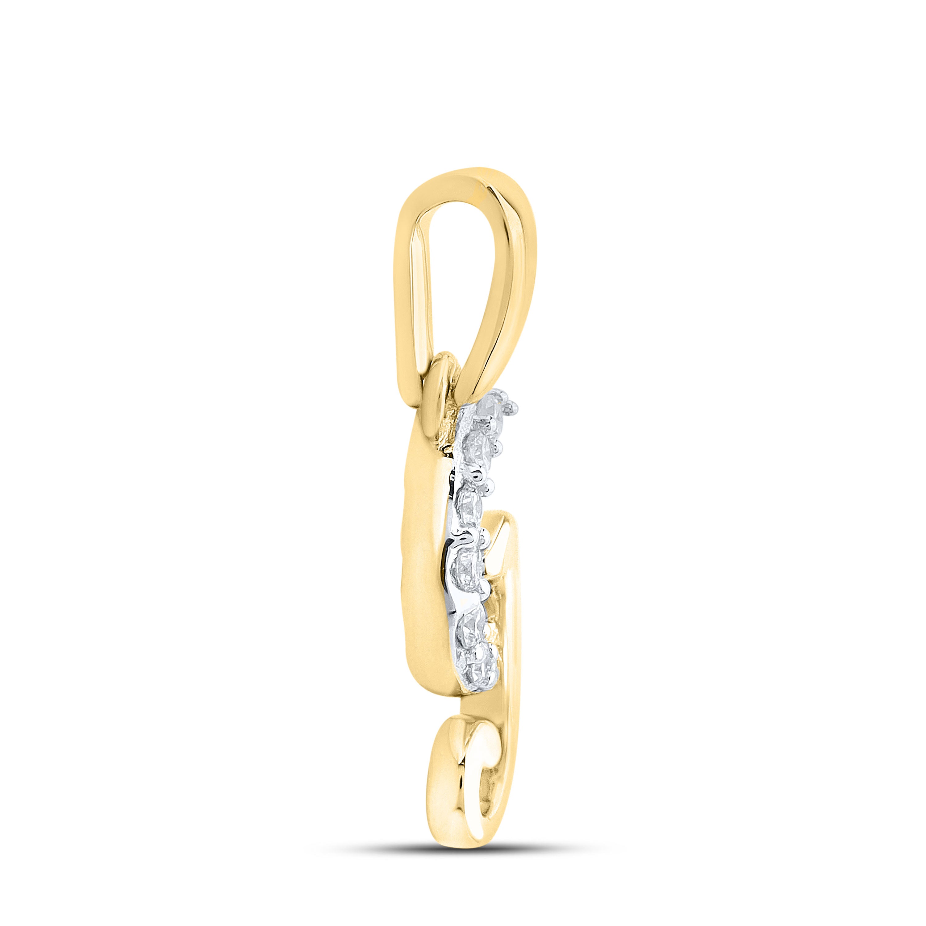10KT YELLOW GOLD 0.04 CTW NATURAL DIAMOND INITIAL G