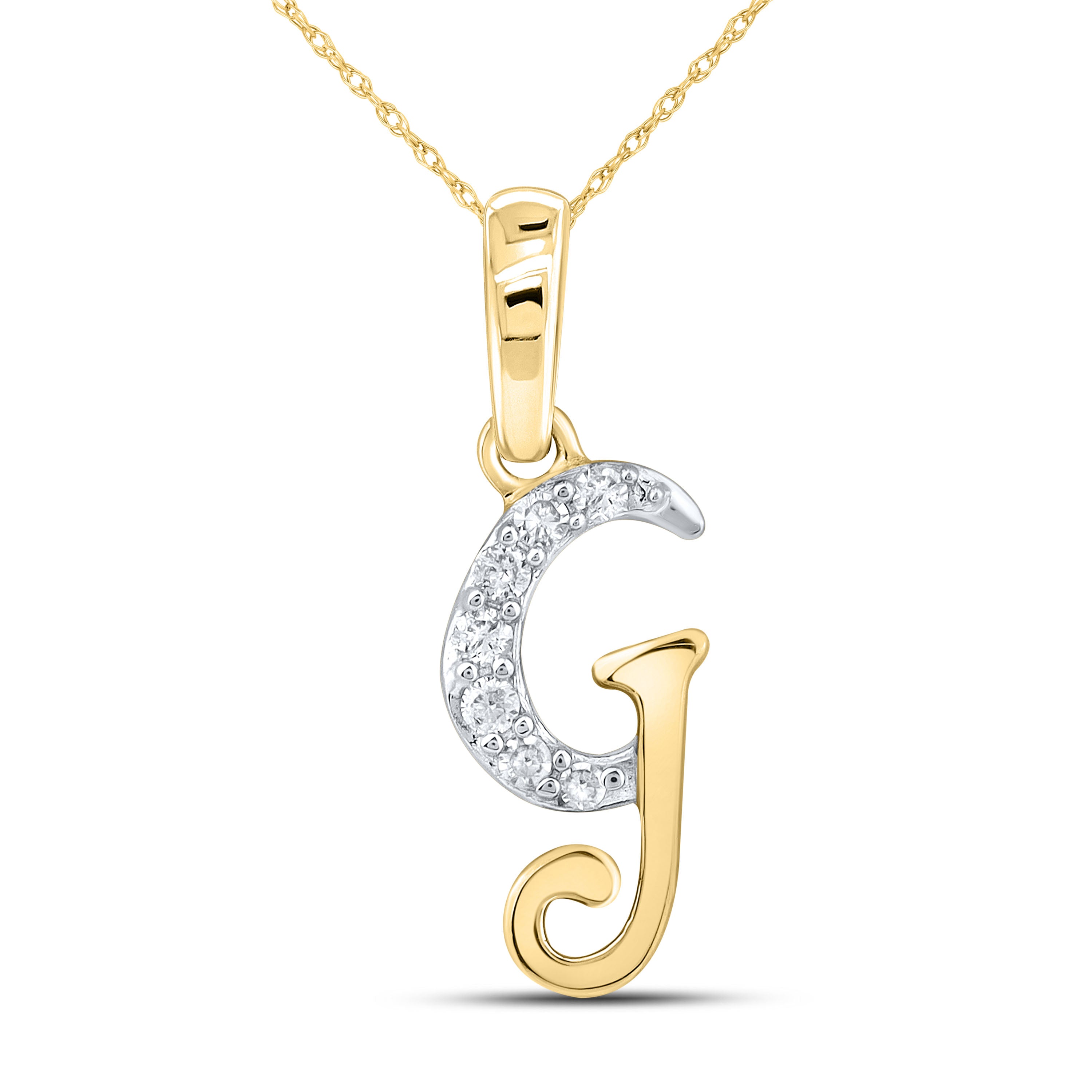 10KT YELLOW GOLD 0.04 CTW NATURAL DIAMOND INITIAL G