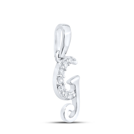 10KT WHITE GOLD 0.04 CTW NATURAL DIAMOND INITIAL G