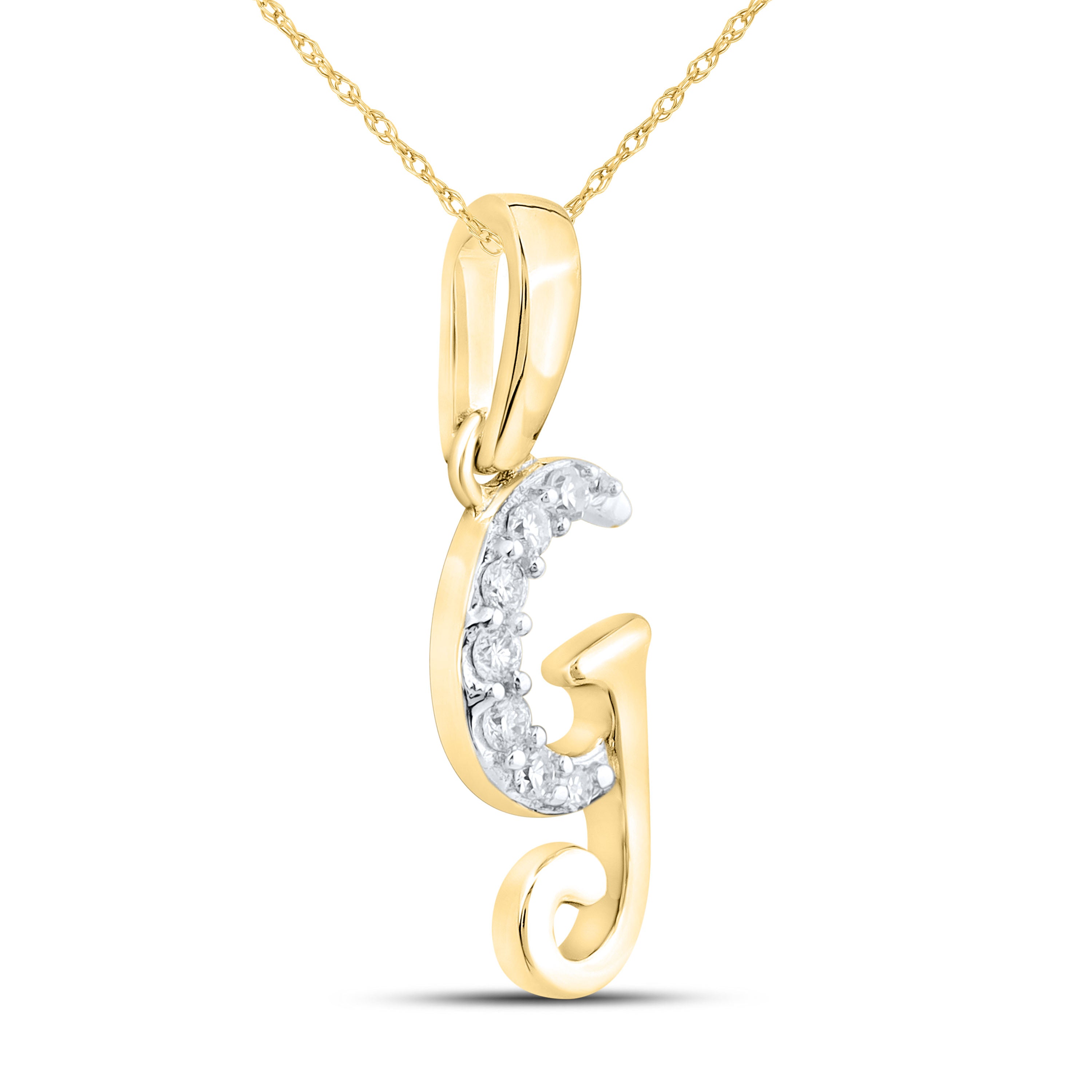 10KT YELLOW GOLD 0.04 CTW NATURAL DIAMOND INITIAL G